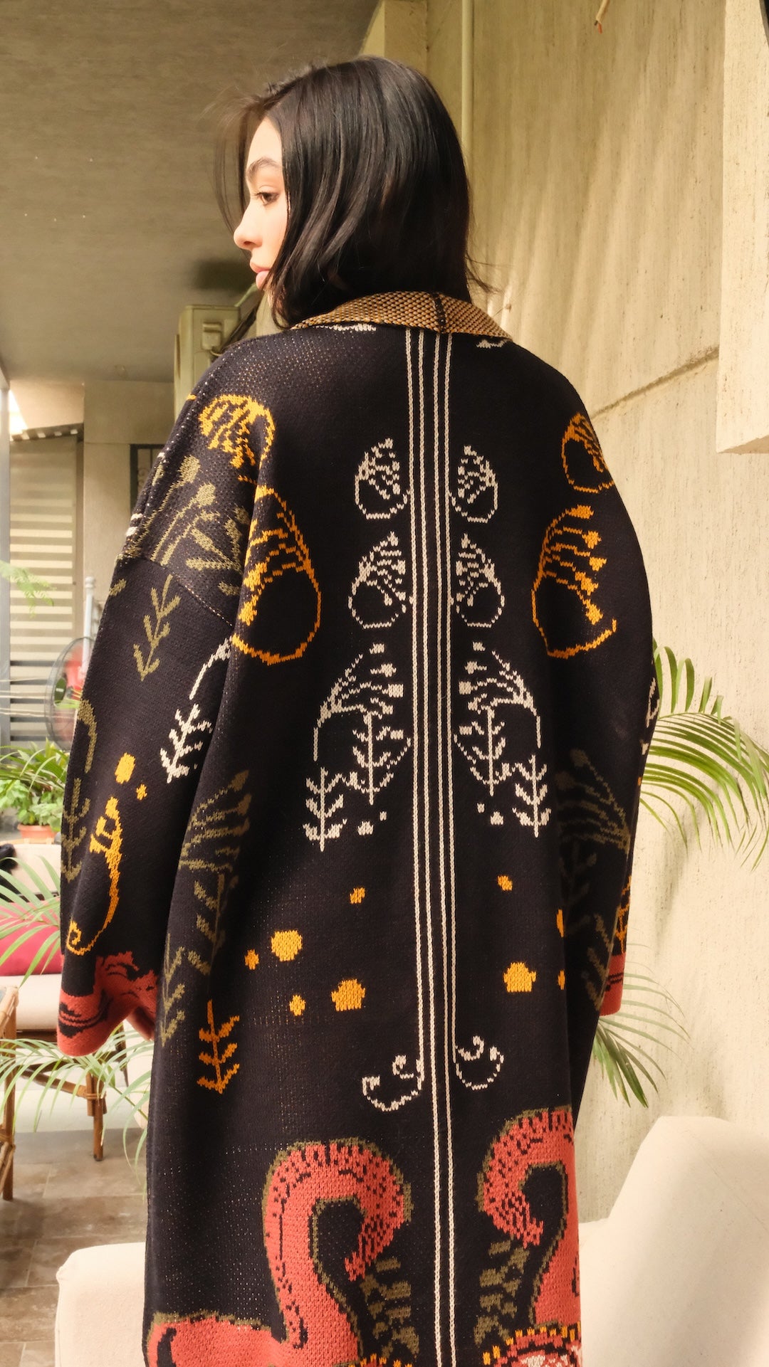 Image of Folk Long Cardigan by Callista, women's long knit cardigan | كارديجان حريمي طويل تريكو (4)