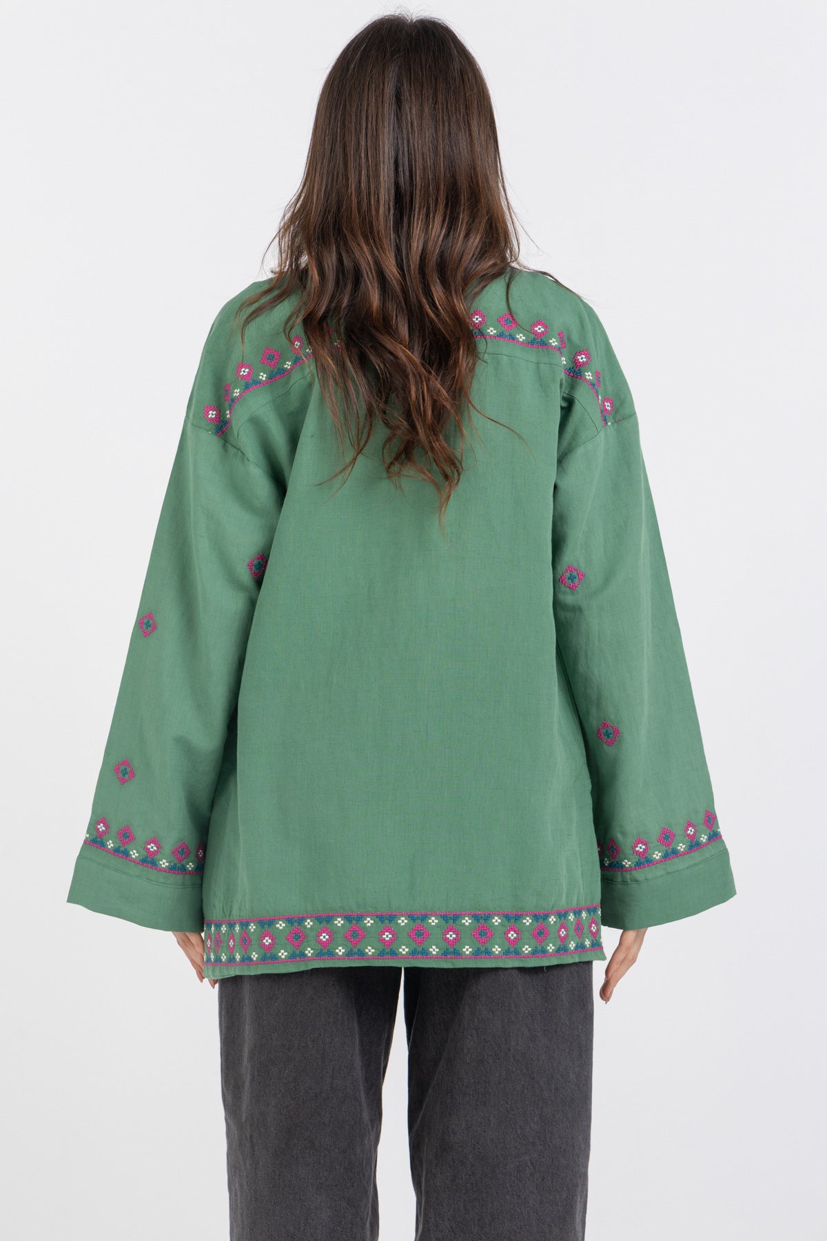 Linen Bloom Long Jacket