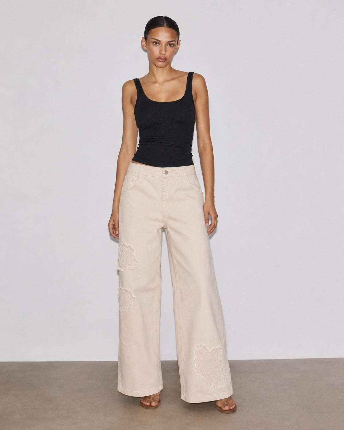 Image of Blooming Strength Beige Pants