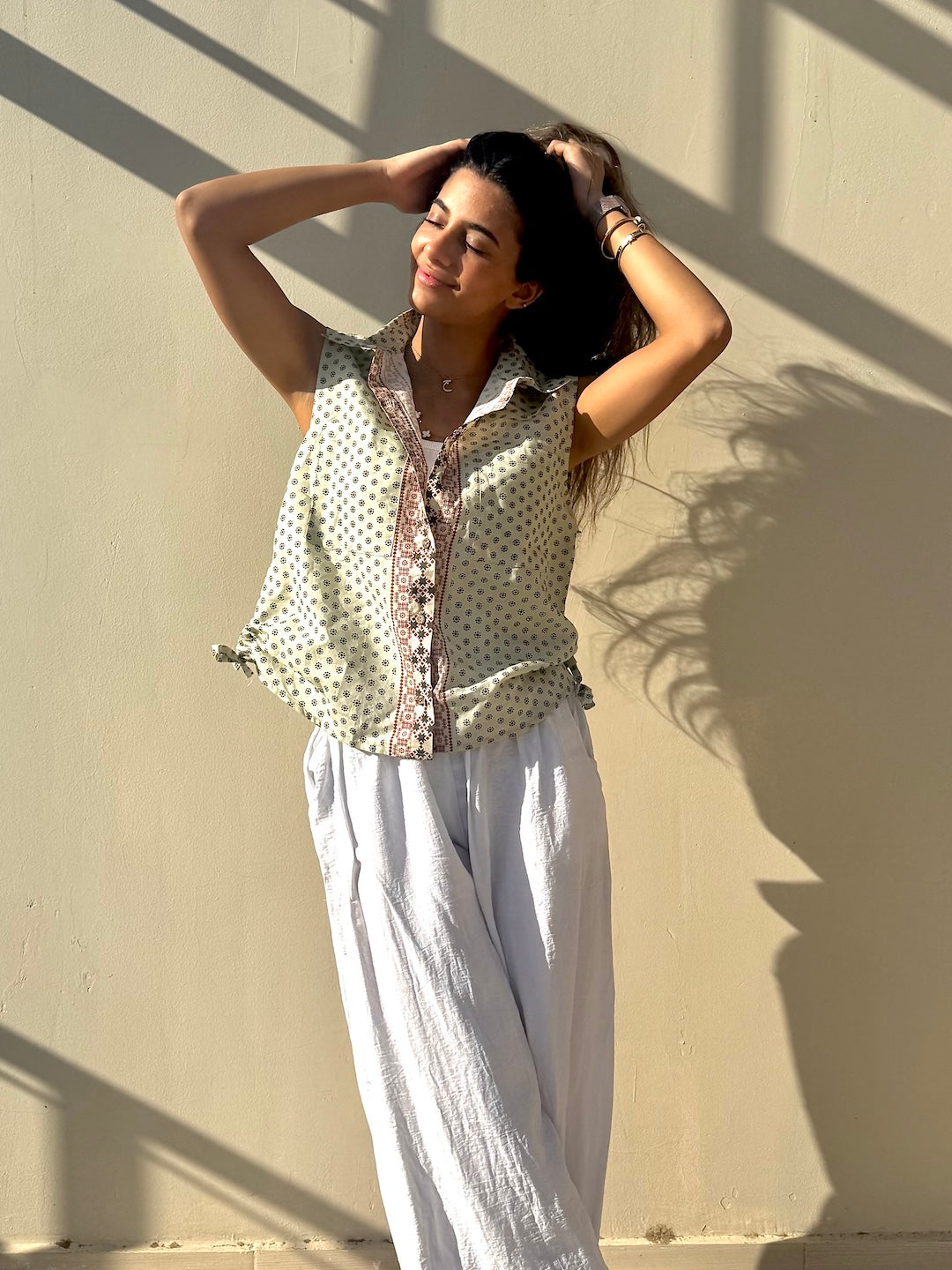 Image of Whispered Fields Linen Vest