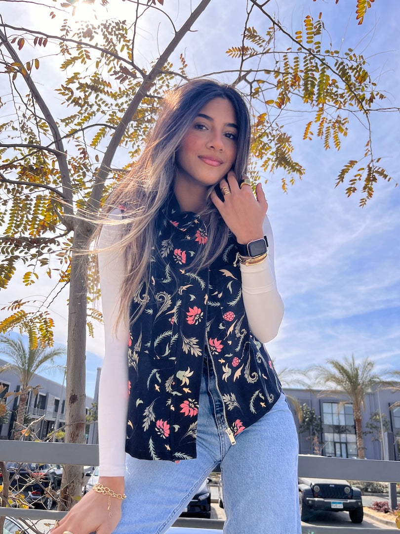 Image of Gabardine Patterned Vest