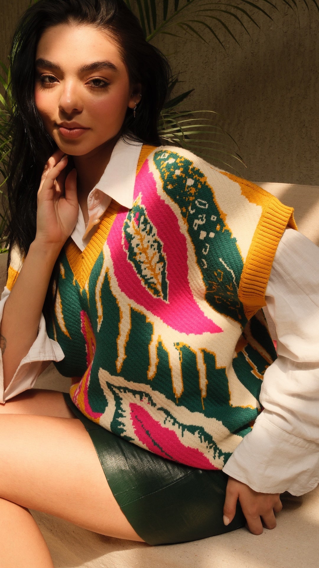 Image of Mustard Olea Vest