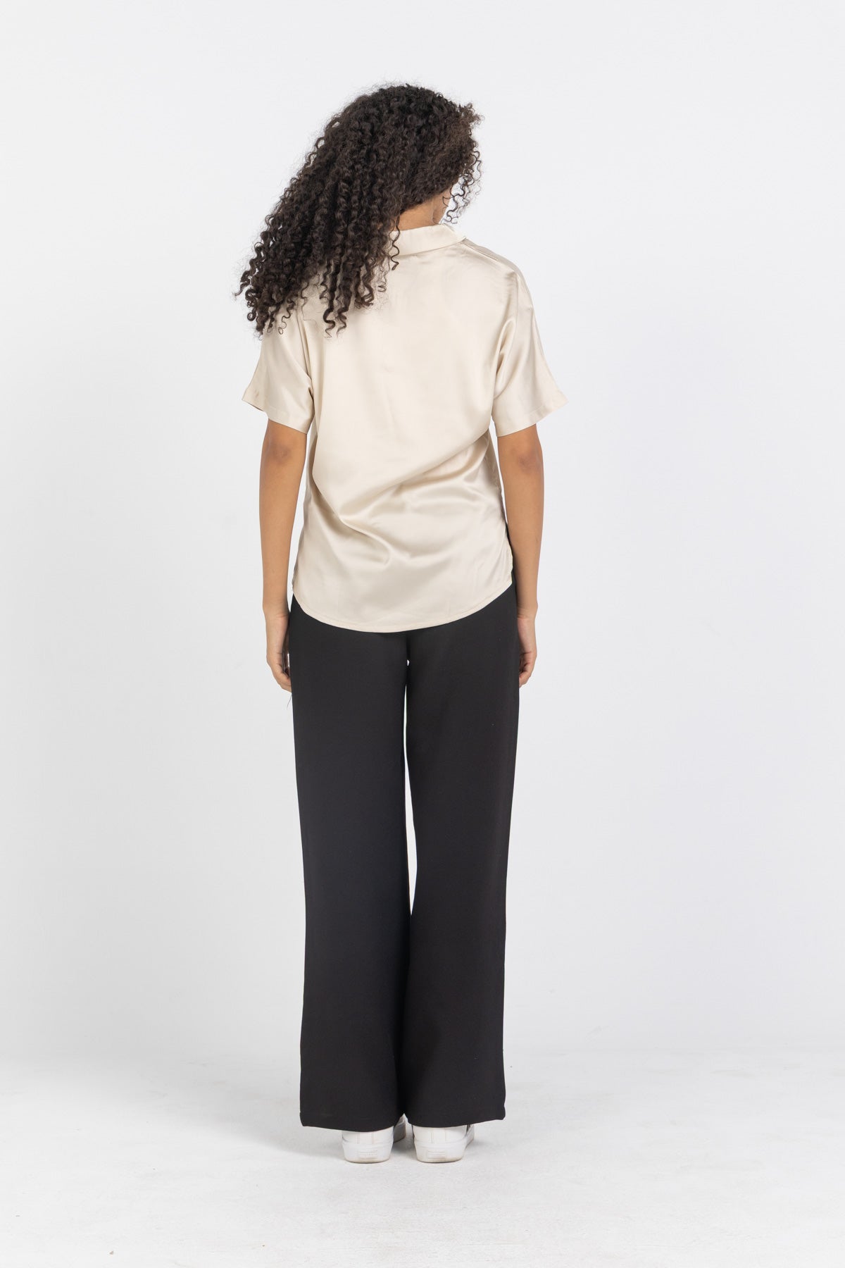 Beige Shine On Satin Blouse