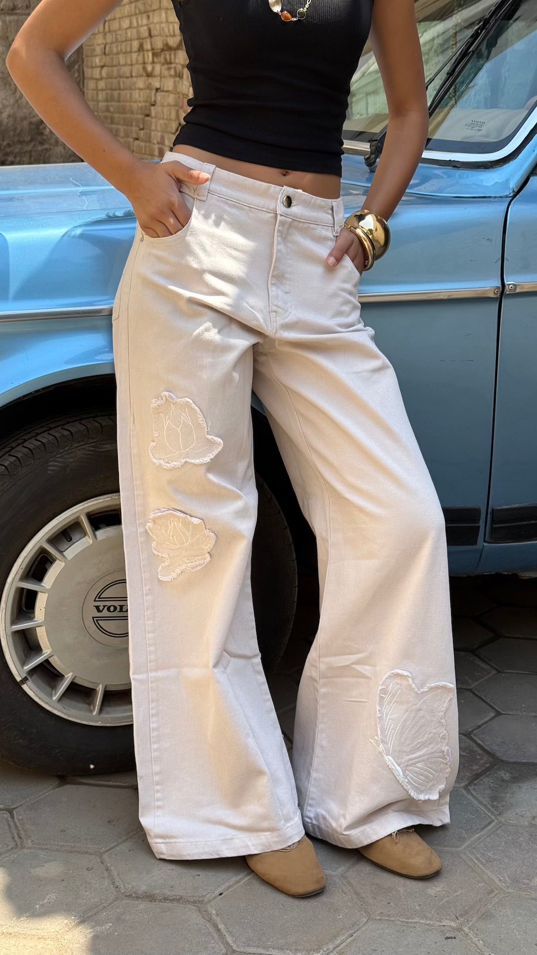 Image of Blooming Strength Beige Pants