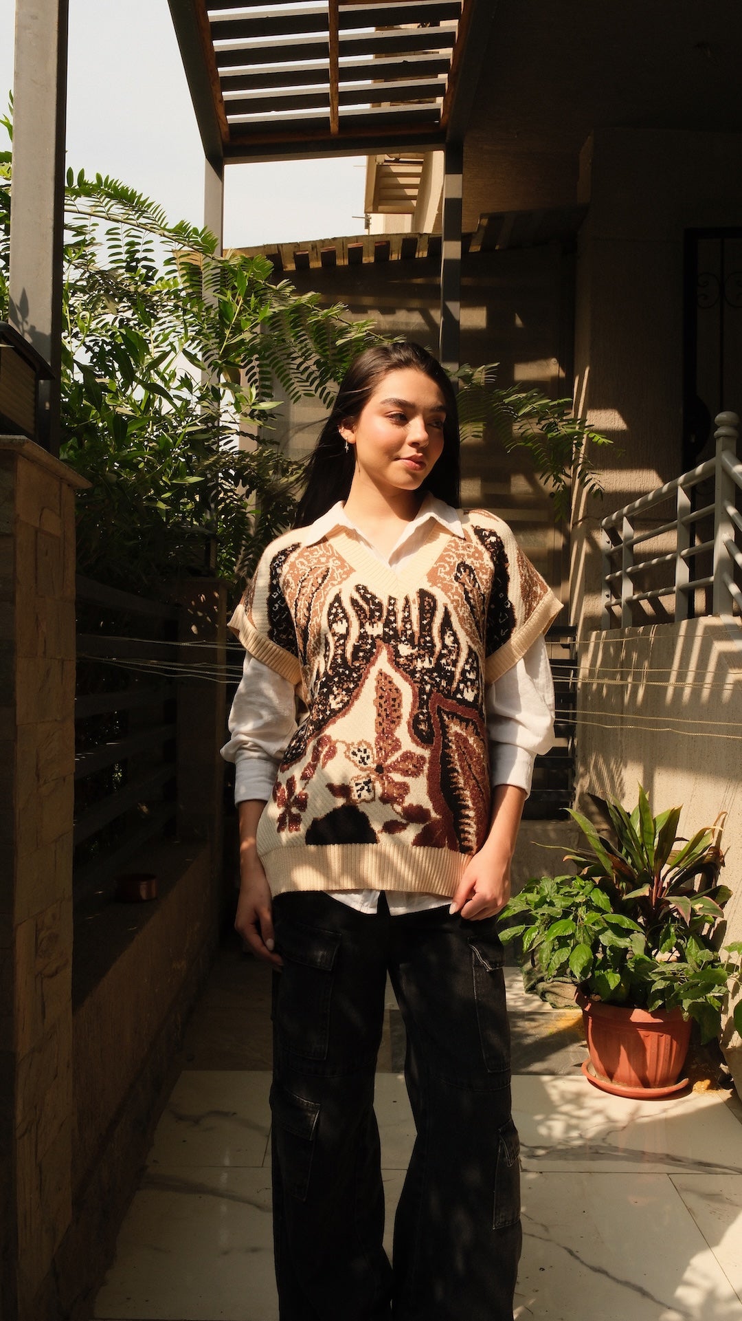 Image of Brown Olea Vest