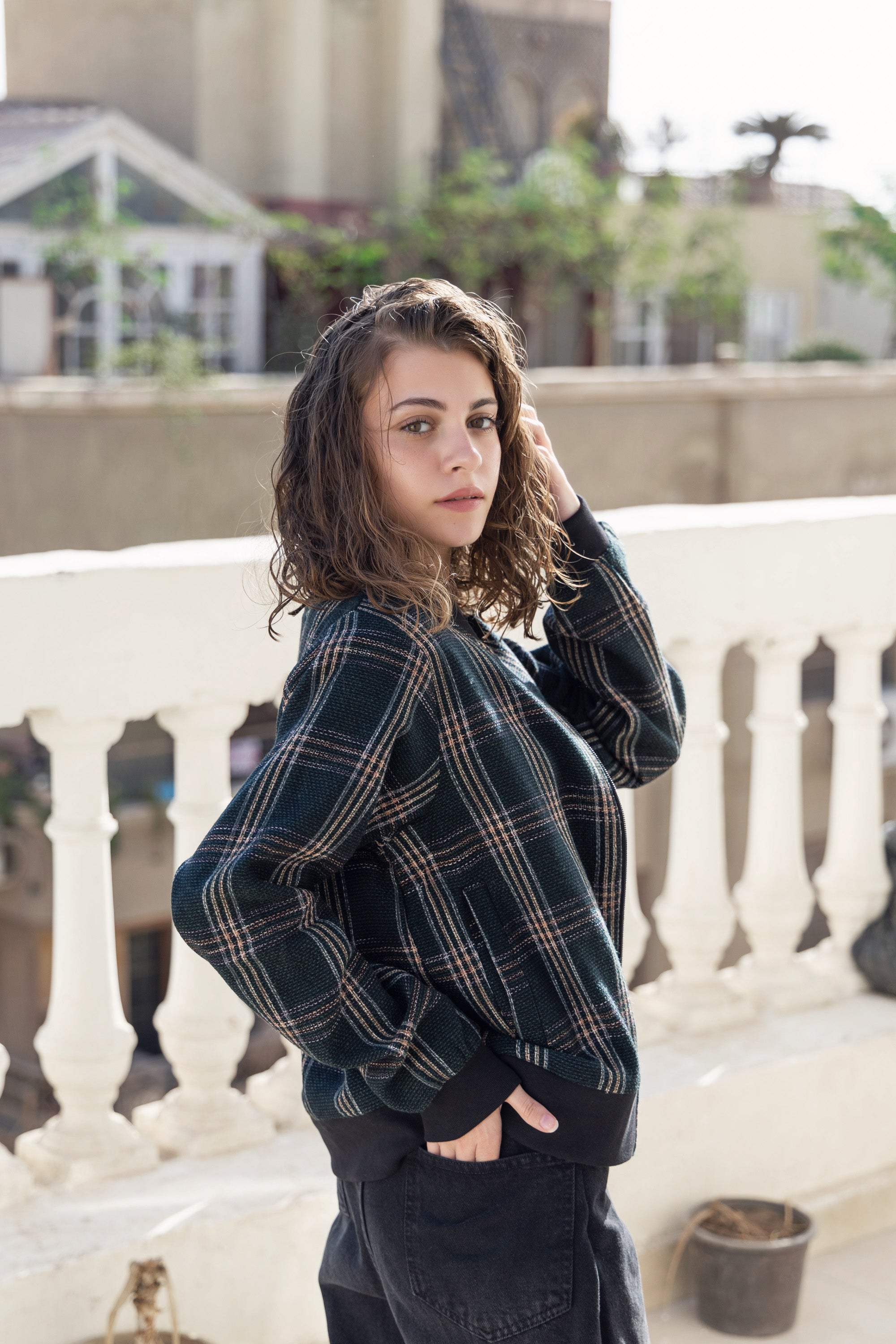 Image of Zipper Olive Jacket - Callista