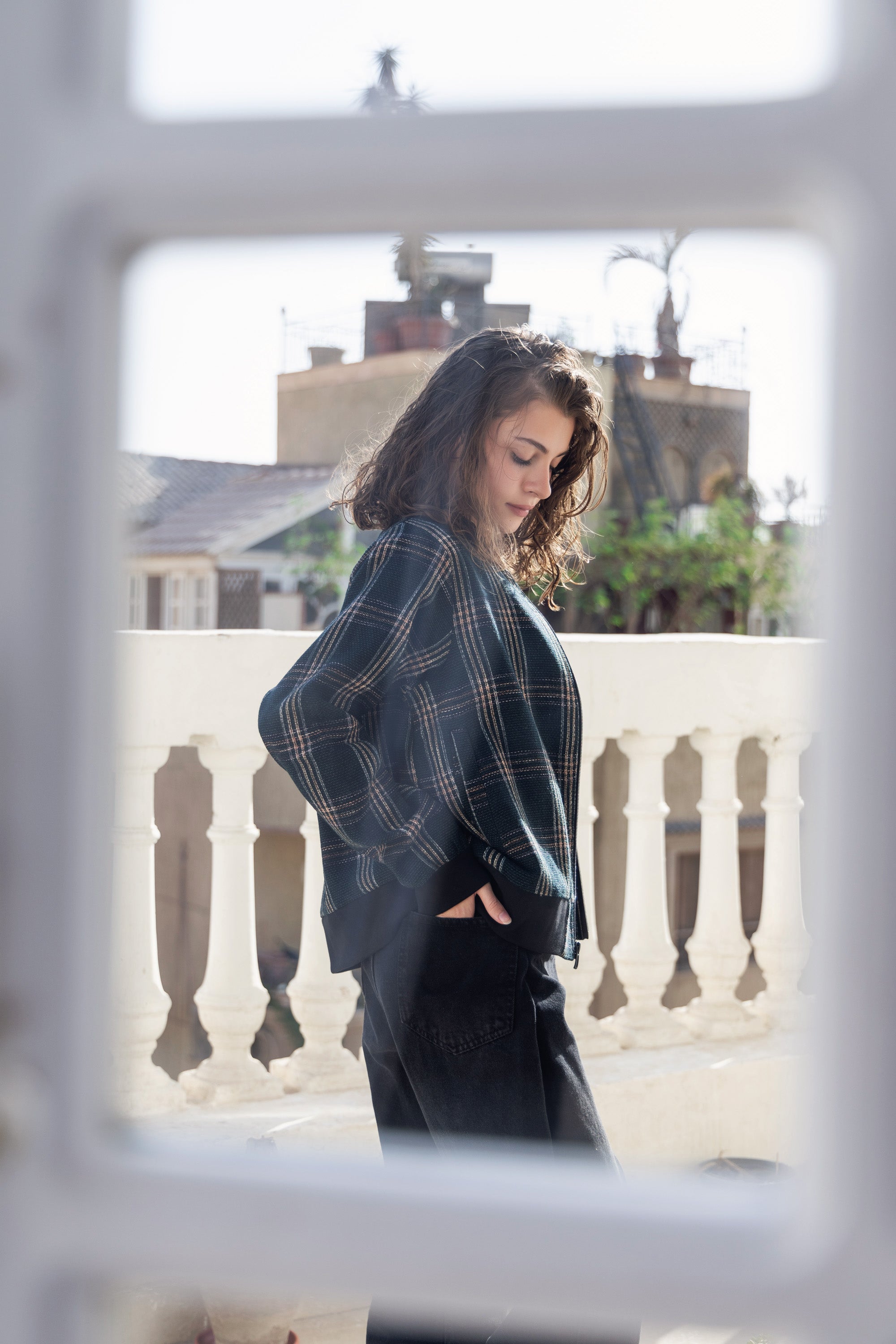 Image of Zipper Olive Jacket - Callista