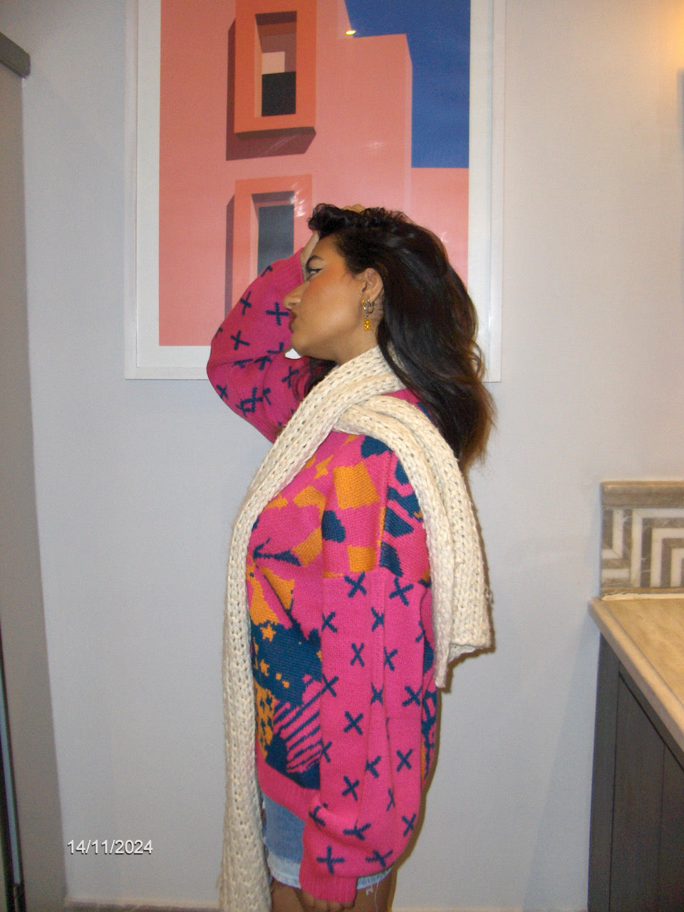 Image of Pink Knit Pullover – Classic with a Twist