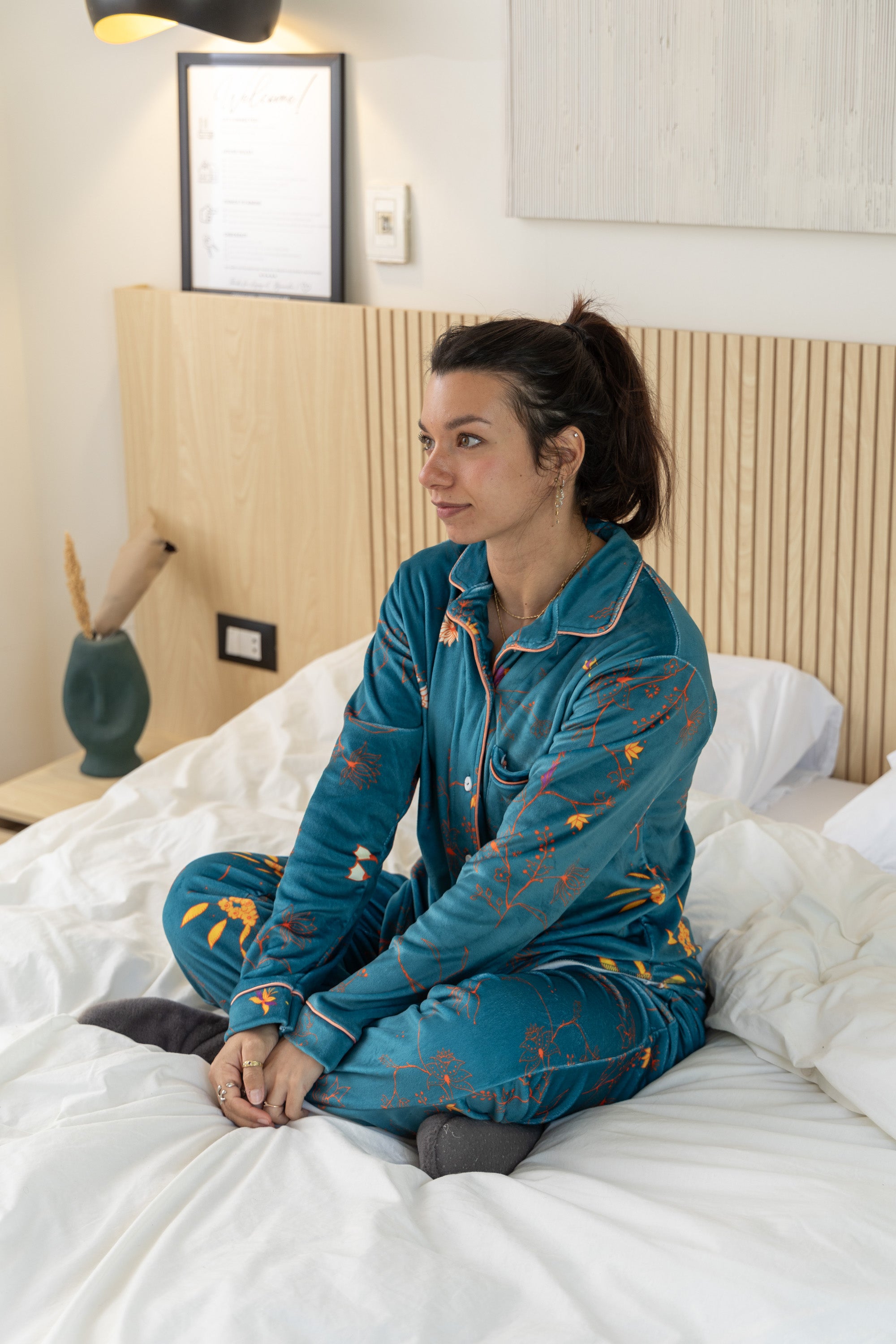 Image of Aqua Velvet-Touch Pajama - Sweet Dreams