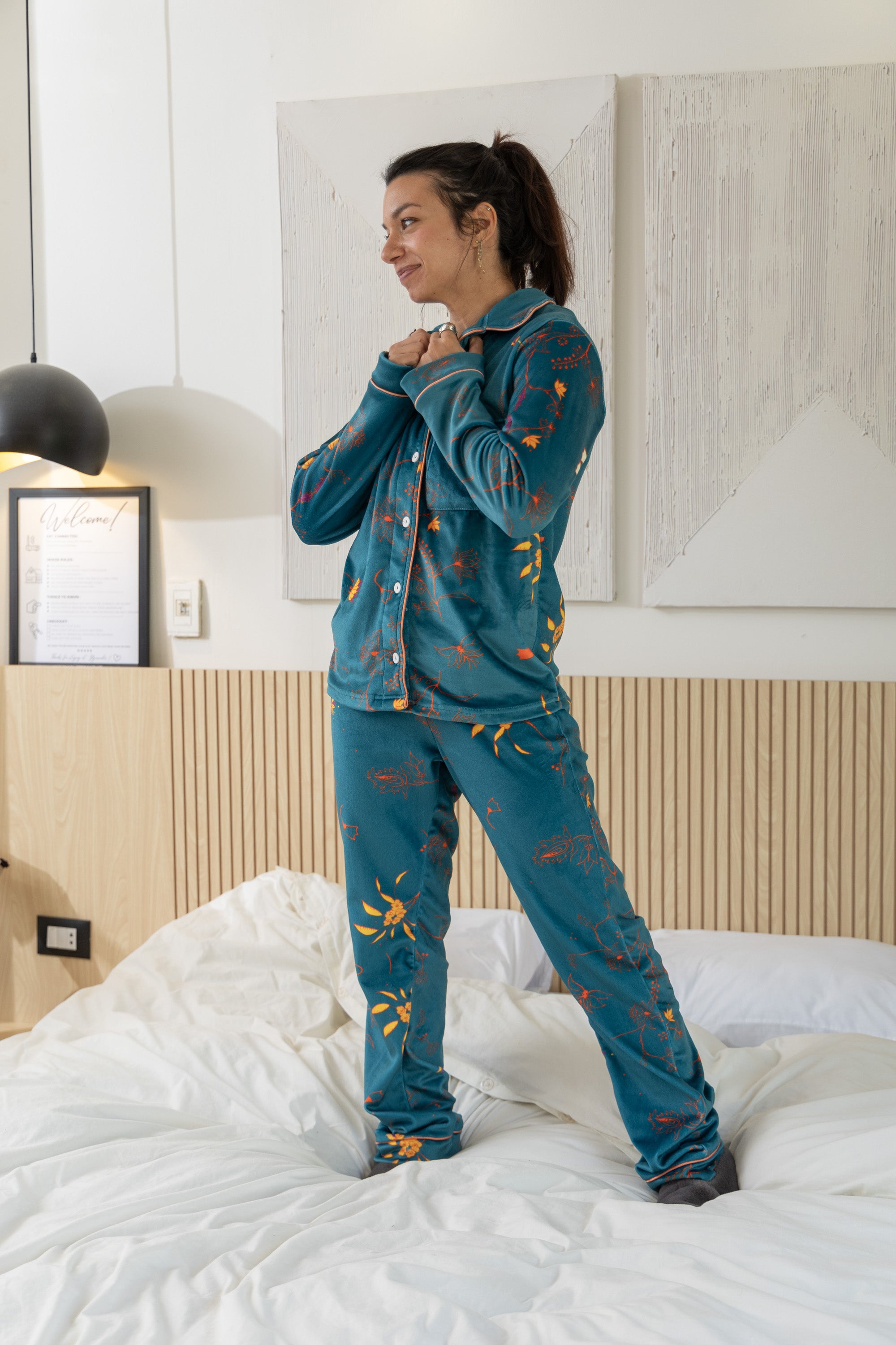 Aqua Velvet-Touch Pajama - Sweet Dreams