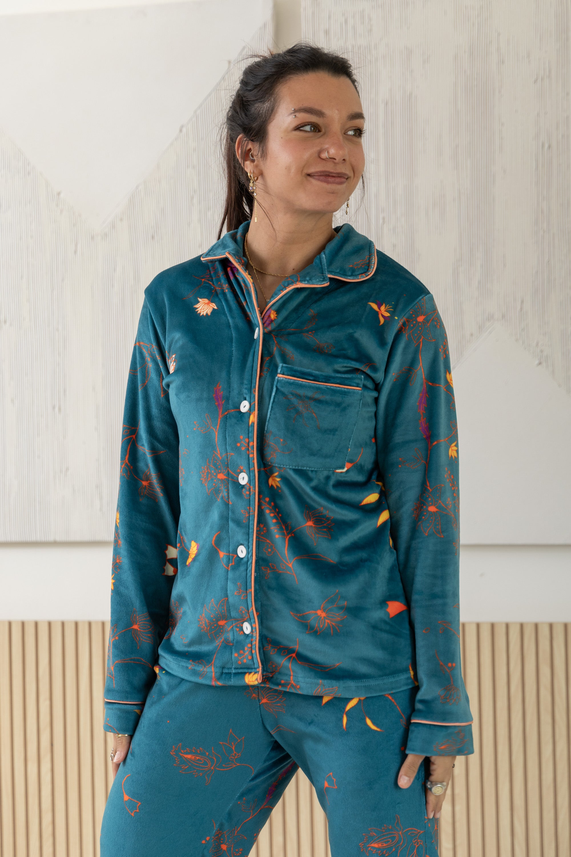 Aqua Velvet-Touch Pajama - Sweet Dreams