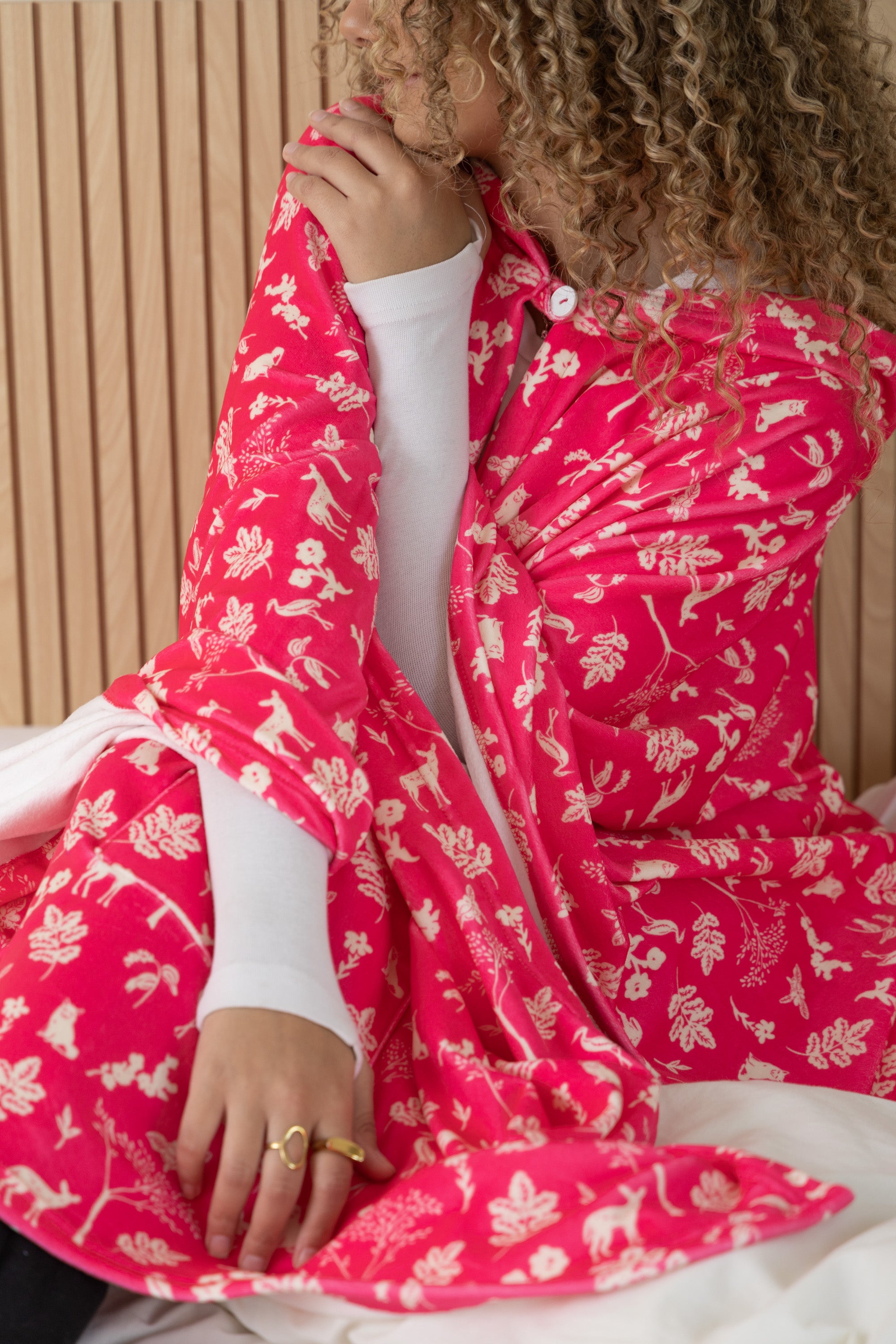 Image of Fuchsia Cozy Poncho Blanket