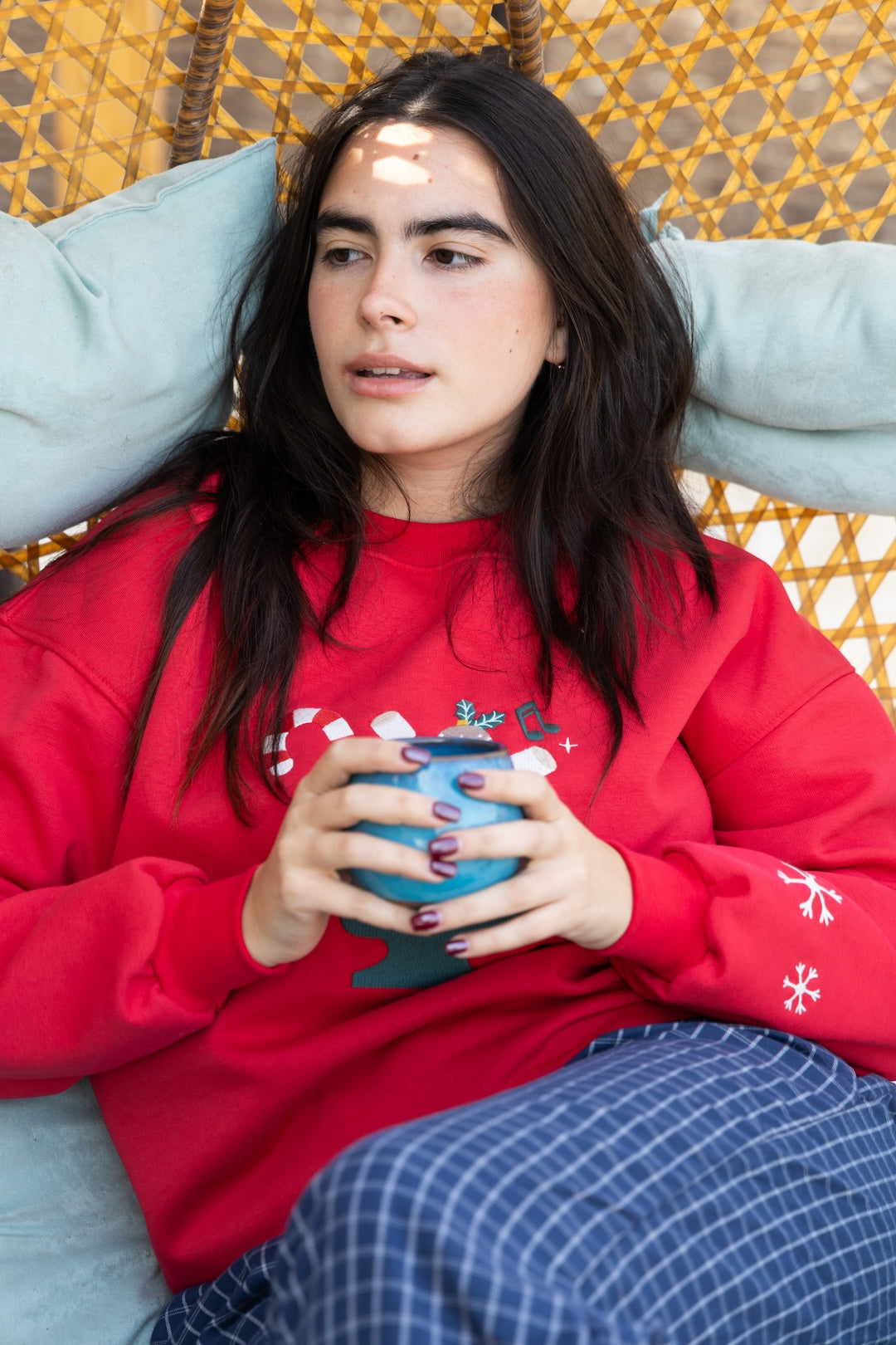 Image of Christmas Checkered Pajama - Red