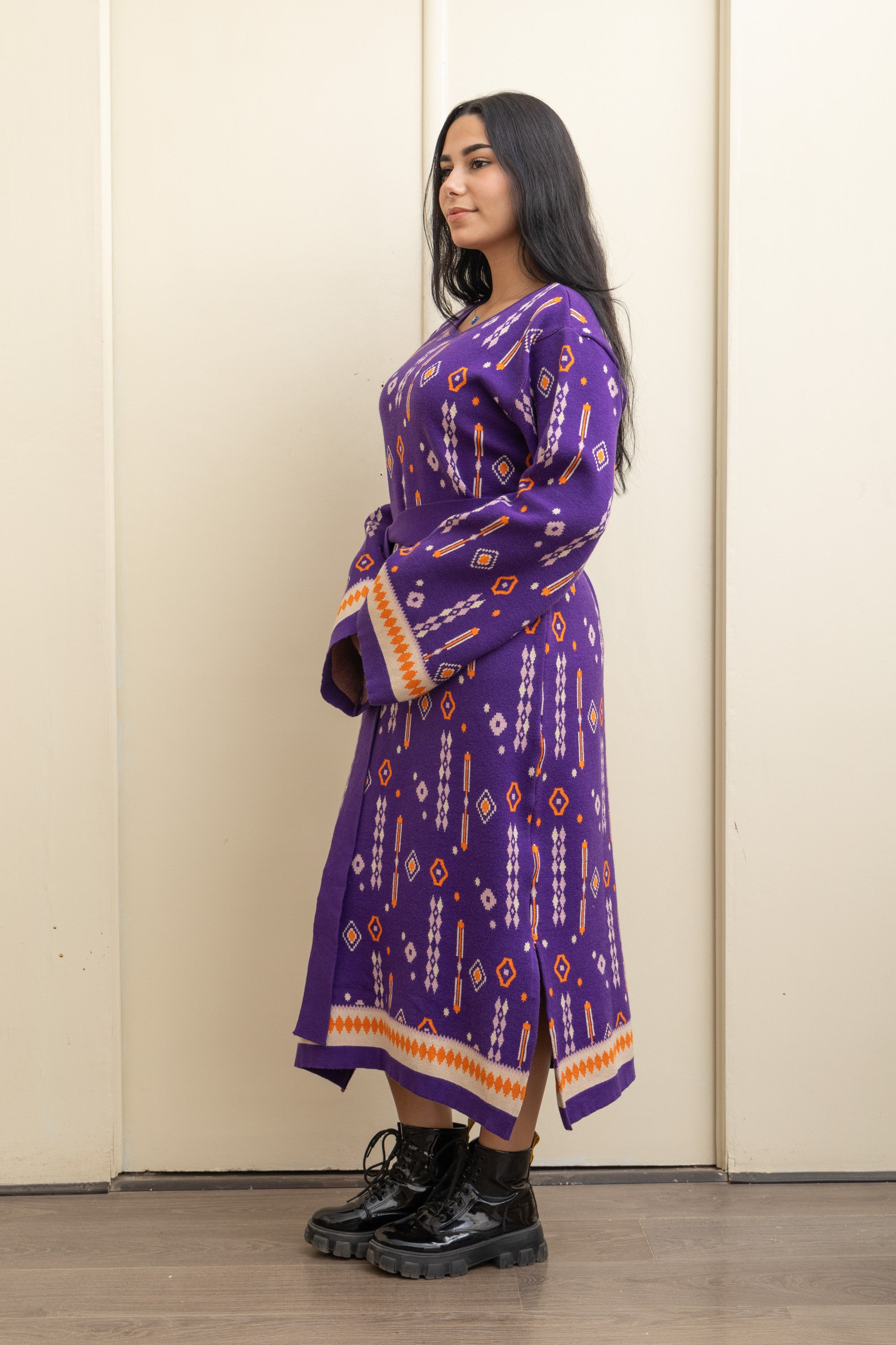 Purple Effortless Knit Maxi Dress – Style with Every Step