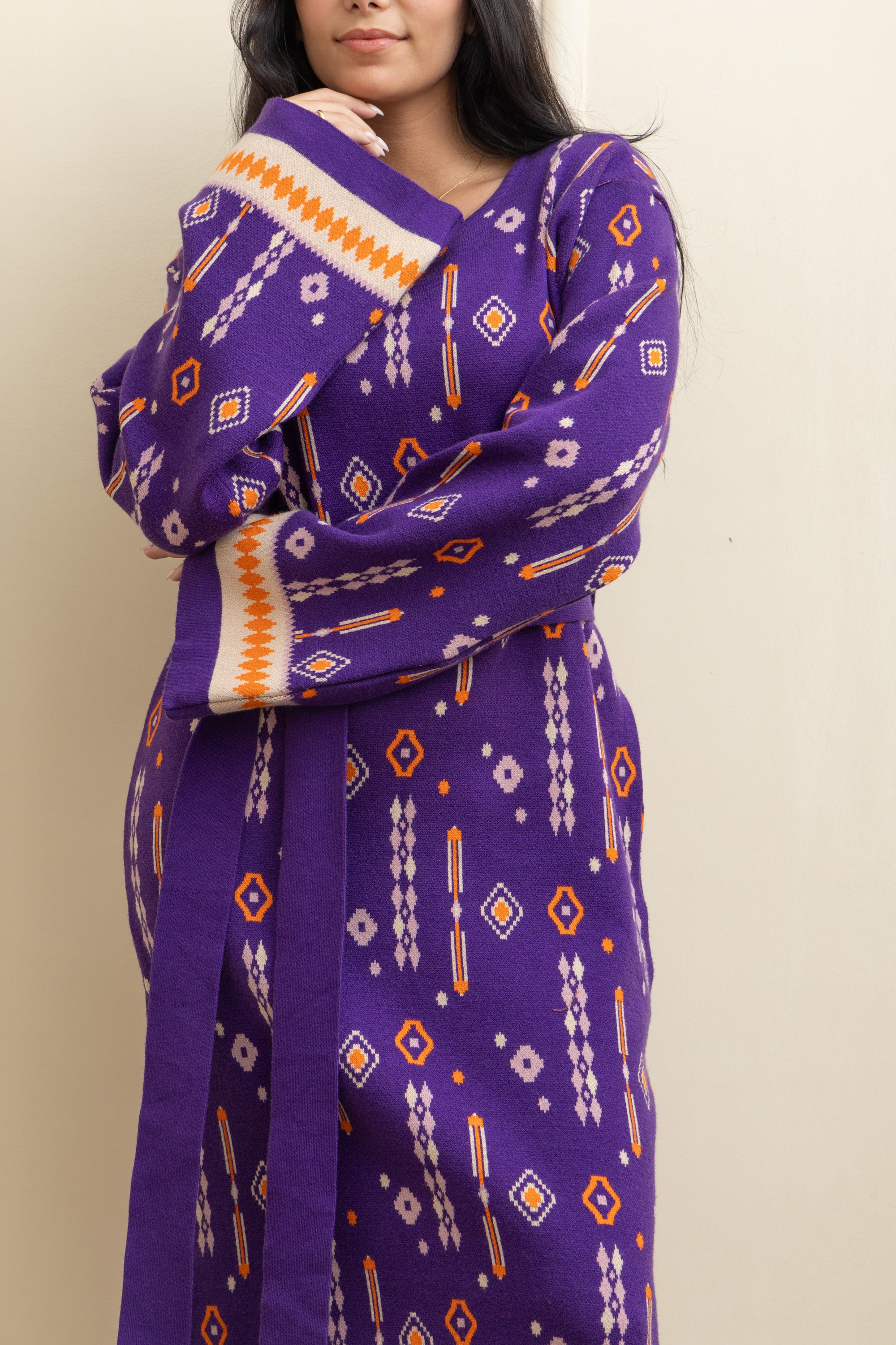 Purple Effortless Knit Maxi Dress – Style with Every Step