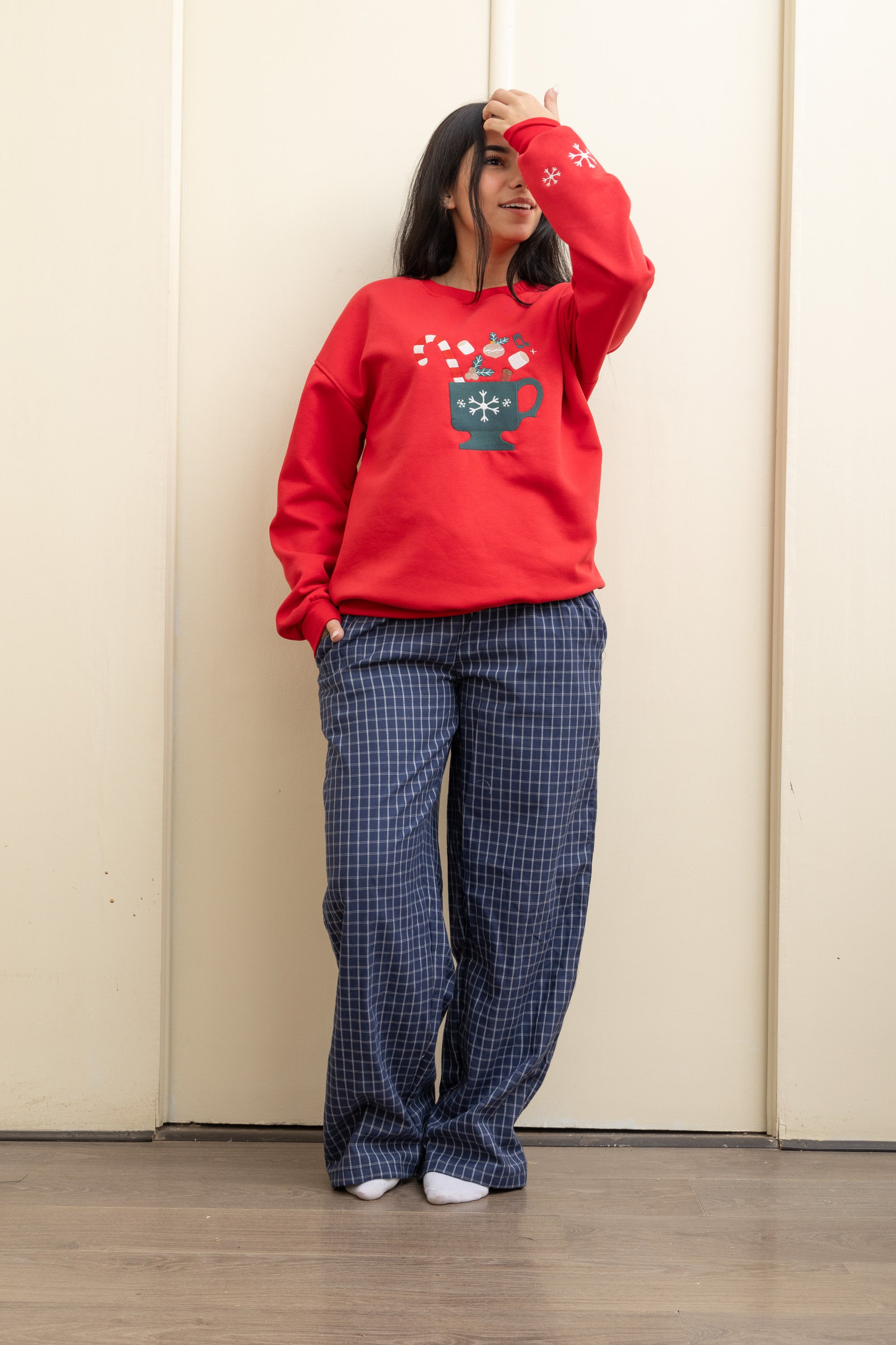 Image of Christmas Checkered Pajama - Red