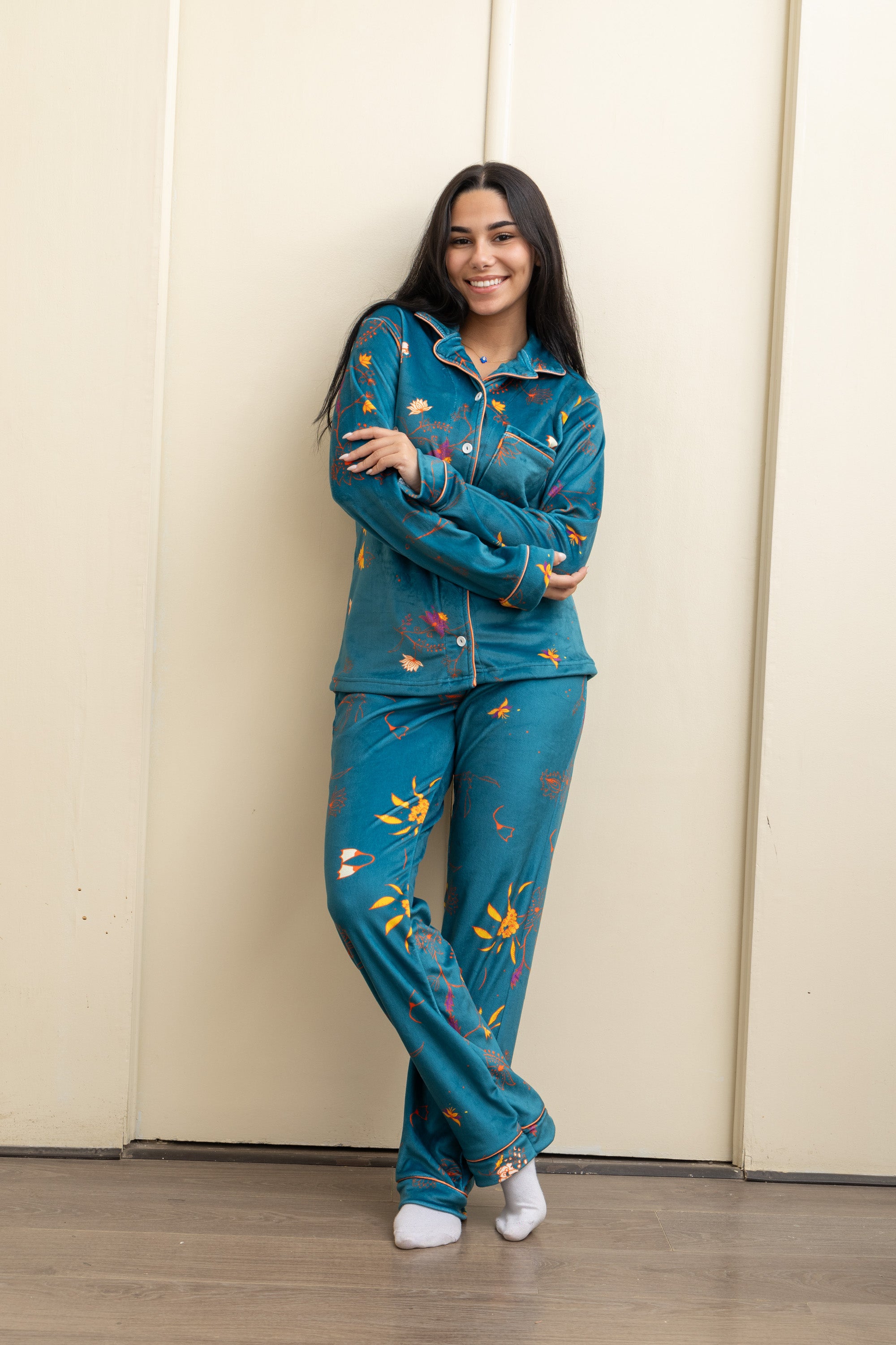 Aqua Velvet-Touch Pajama - Sweet Dreams