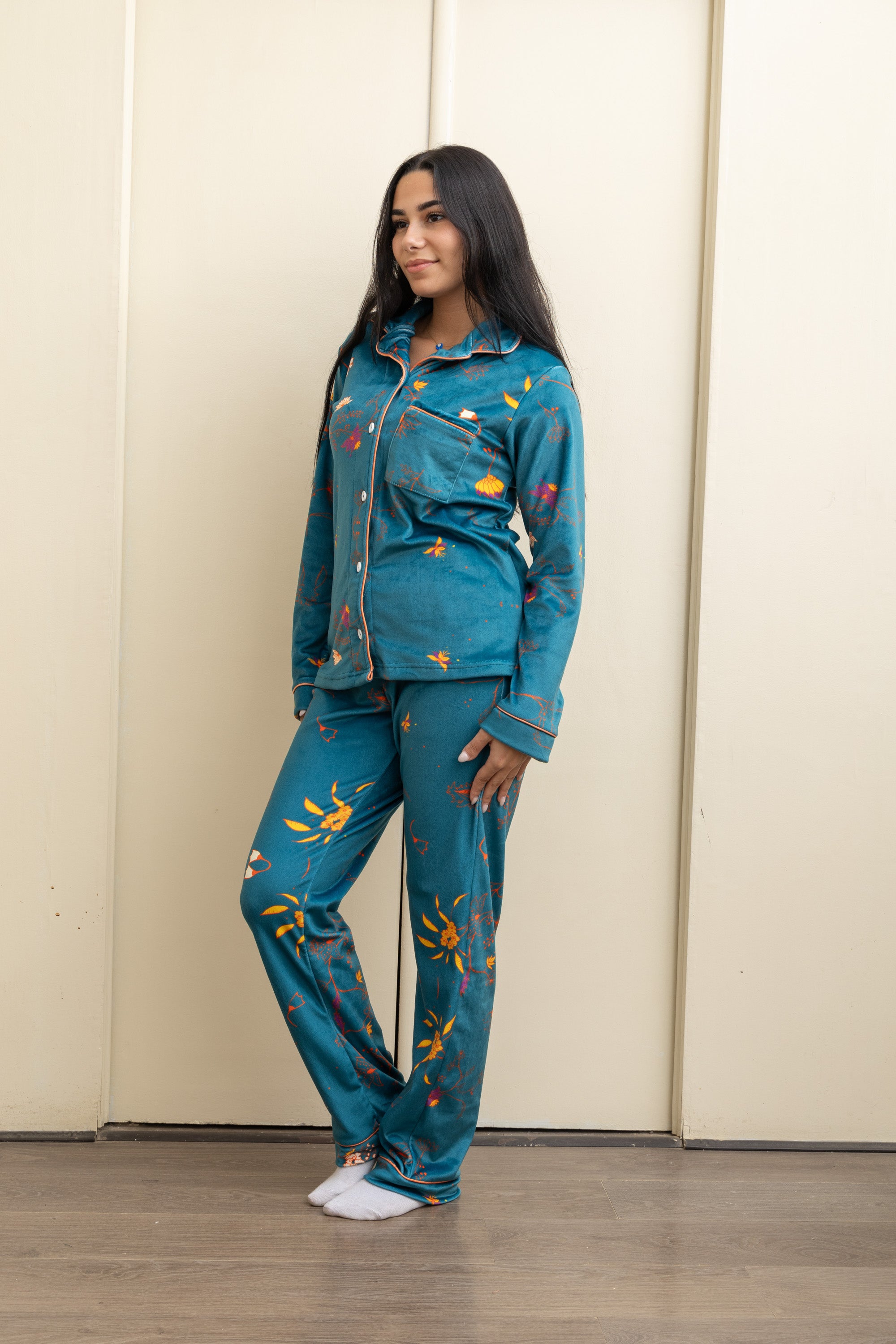 Aqua Velvet-Touch Pajama - Sweet Dreams