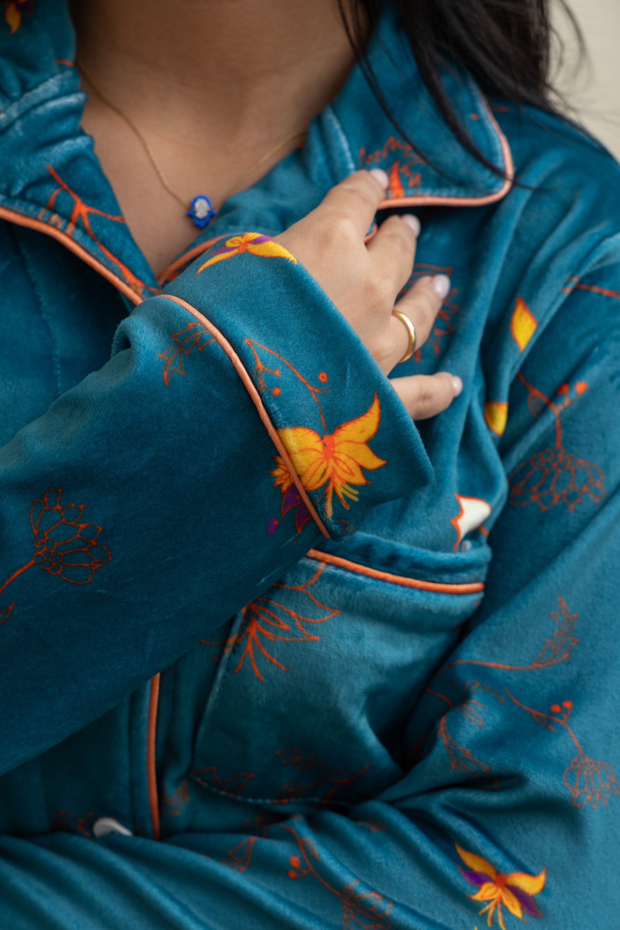 Image of Aqua Velvet-Touch Pajama - Sweet Dreams