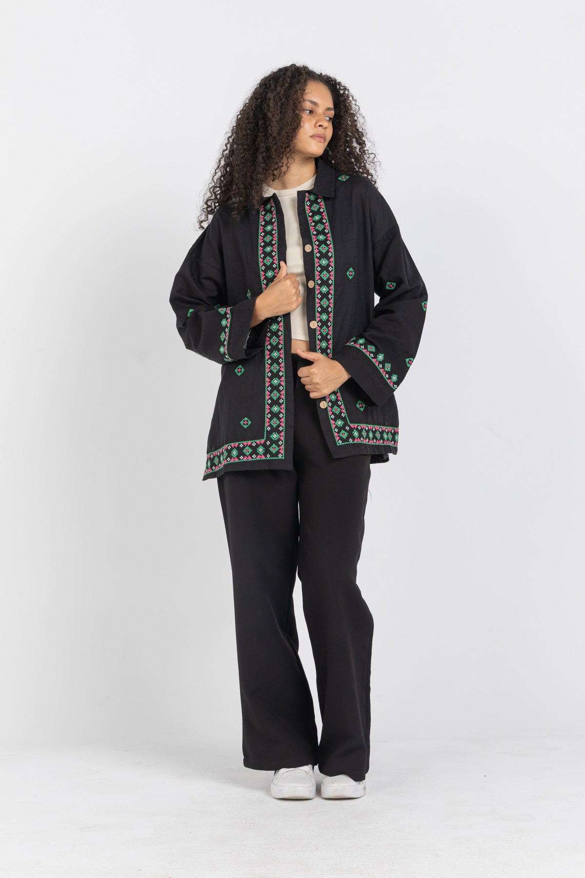 Linen Bloom Long Jacket