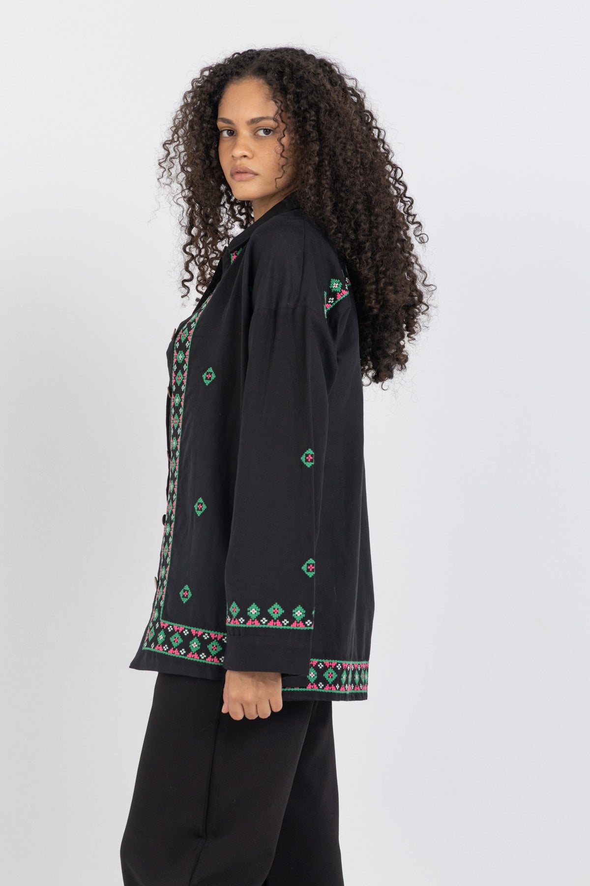 Image of Linen Bloom Long Jacket