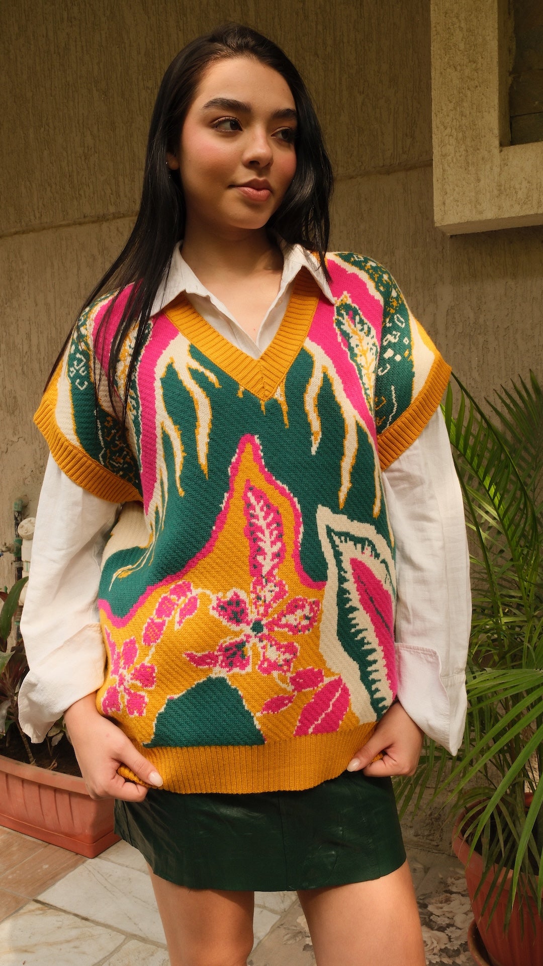 Image of Mustard Olea Vest
