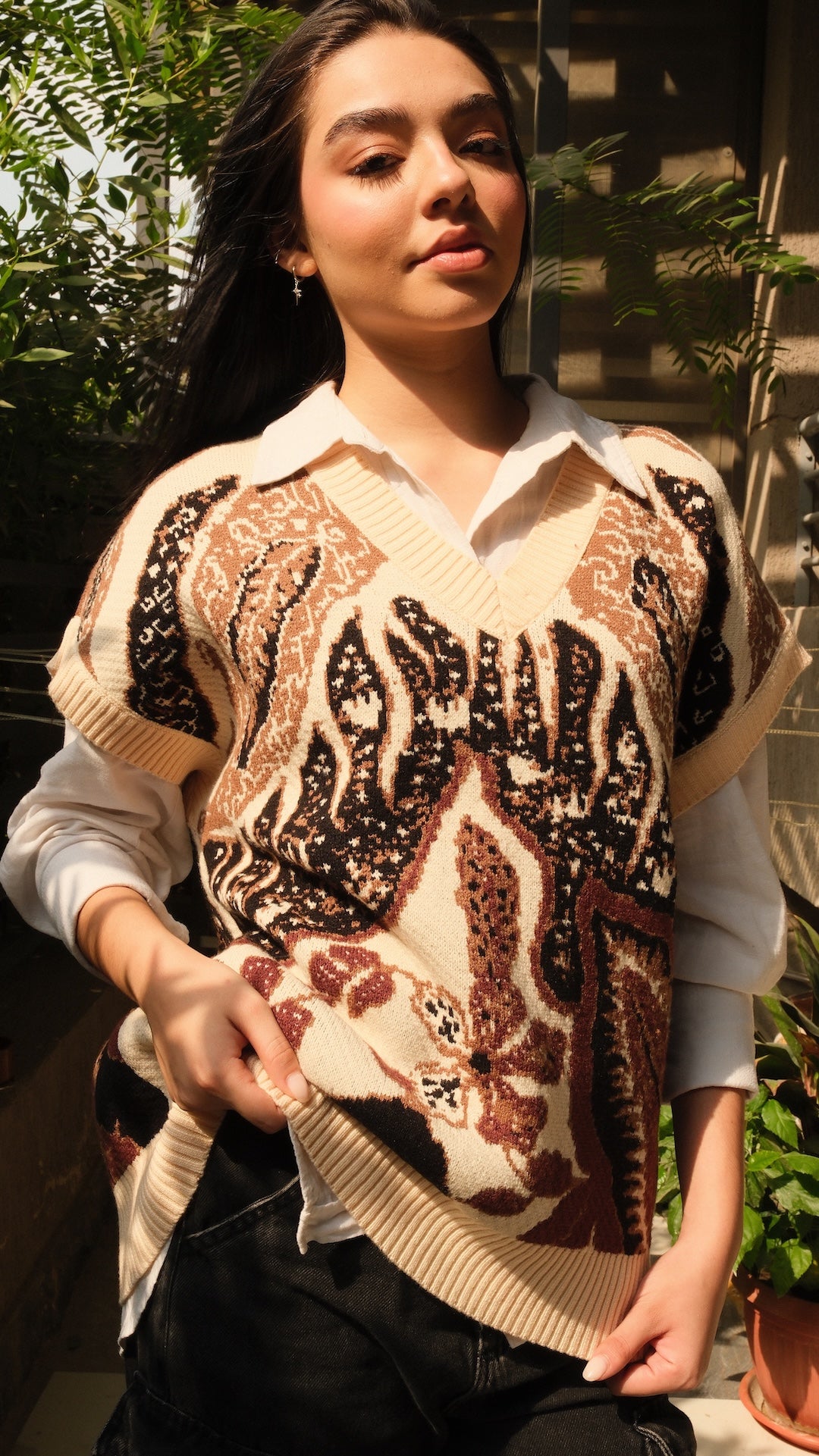 Image of Brown Olea Vest