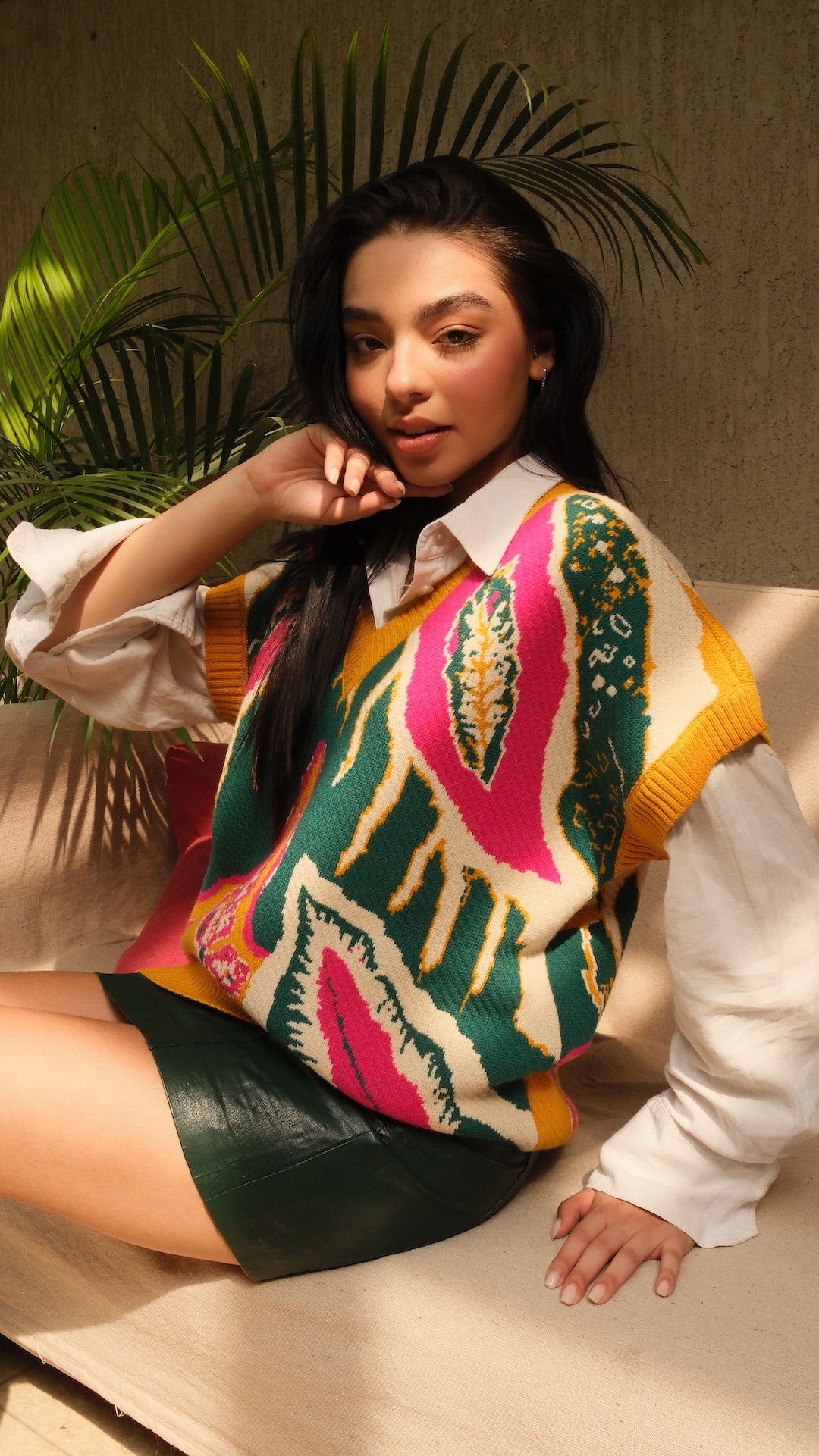 Image of Mustard Olea Vest