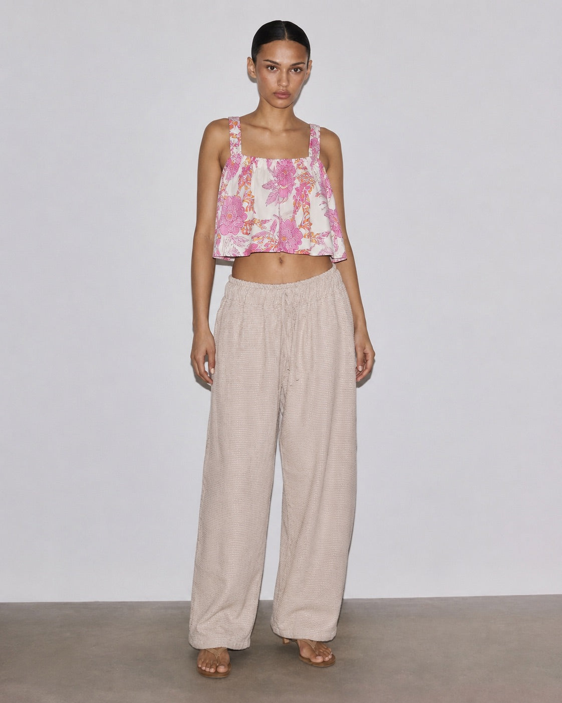 Image of Pink Cotton Summery Crop Top
