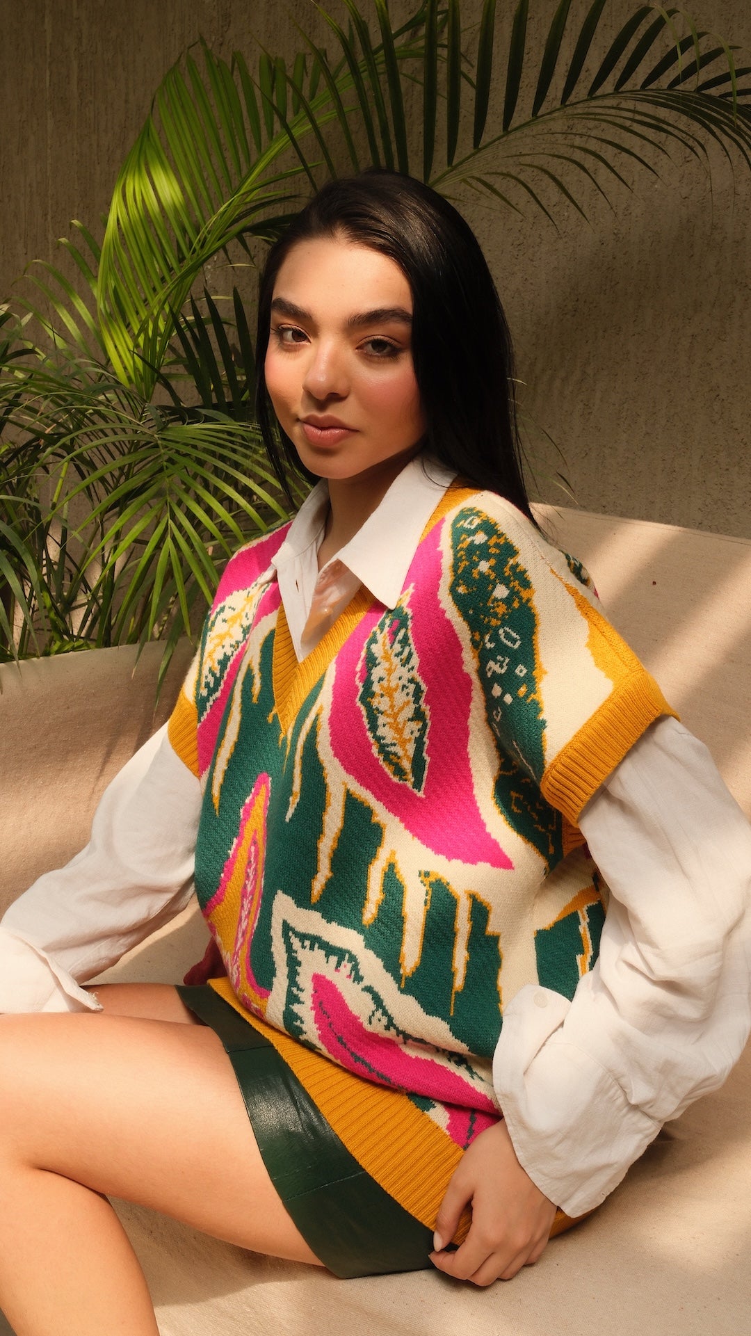 Image of Mustard Olea Vest