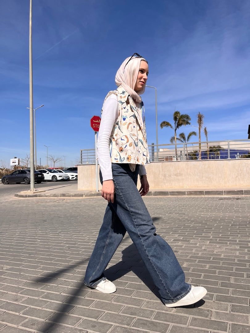 Image of Gabardine Patterned Vest