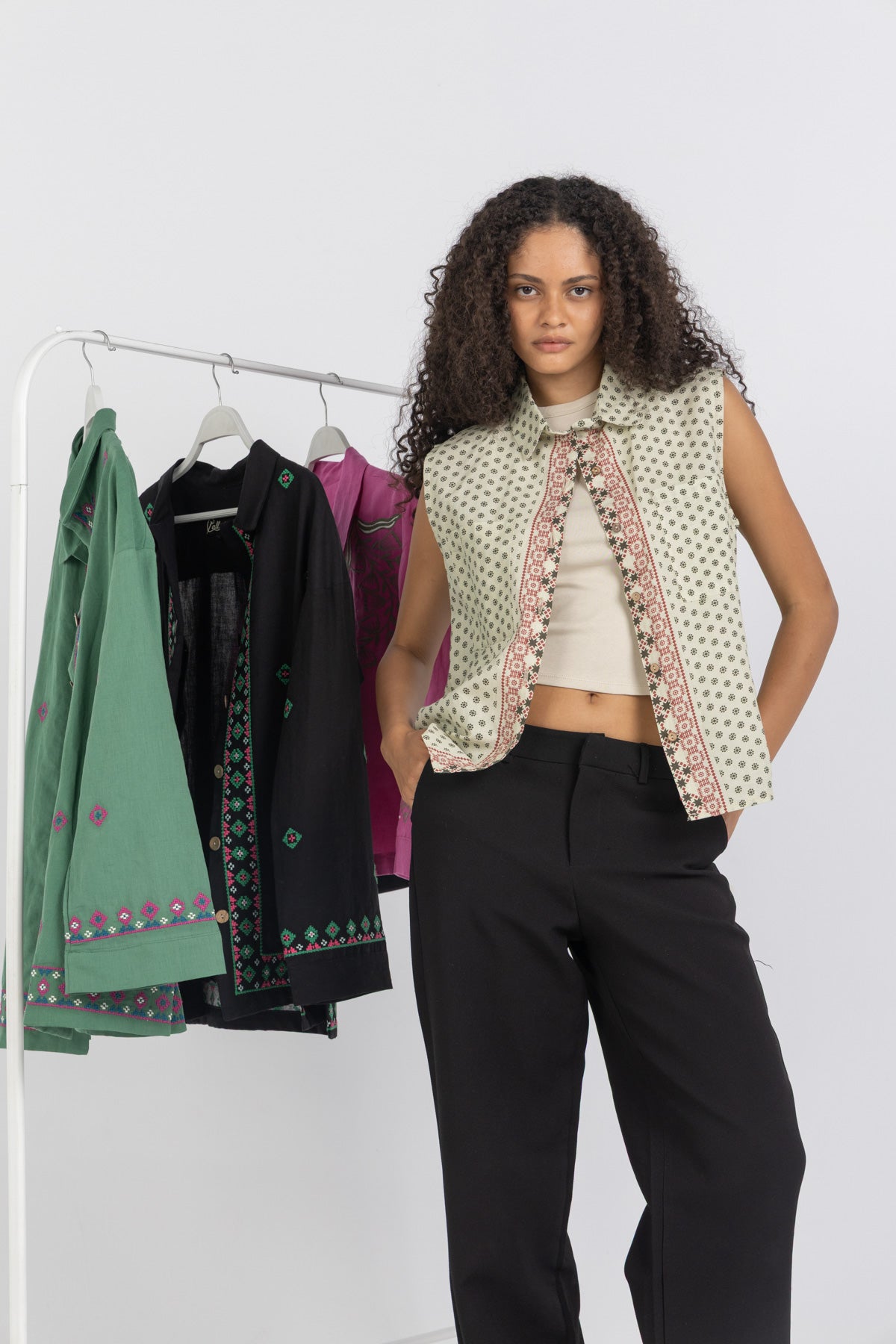 Image of Whispered Fields Linen Vest