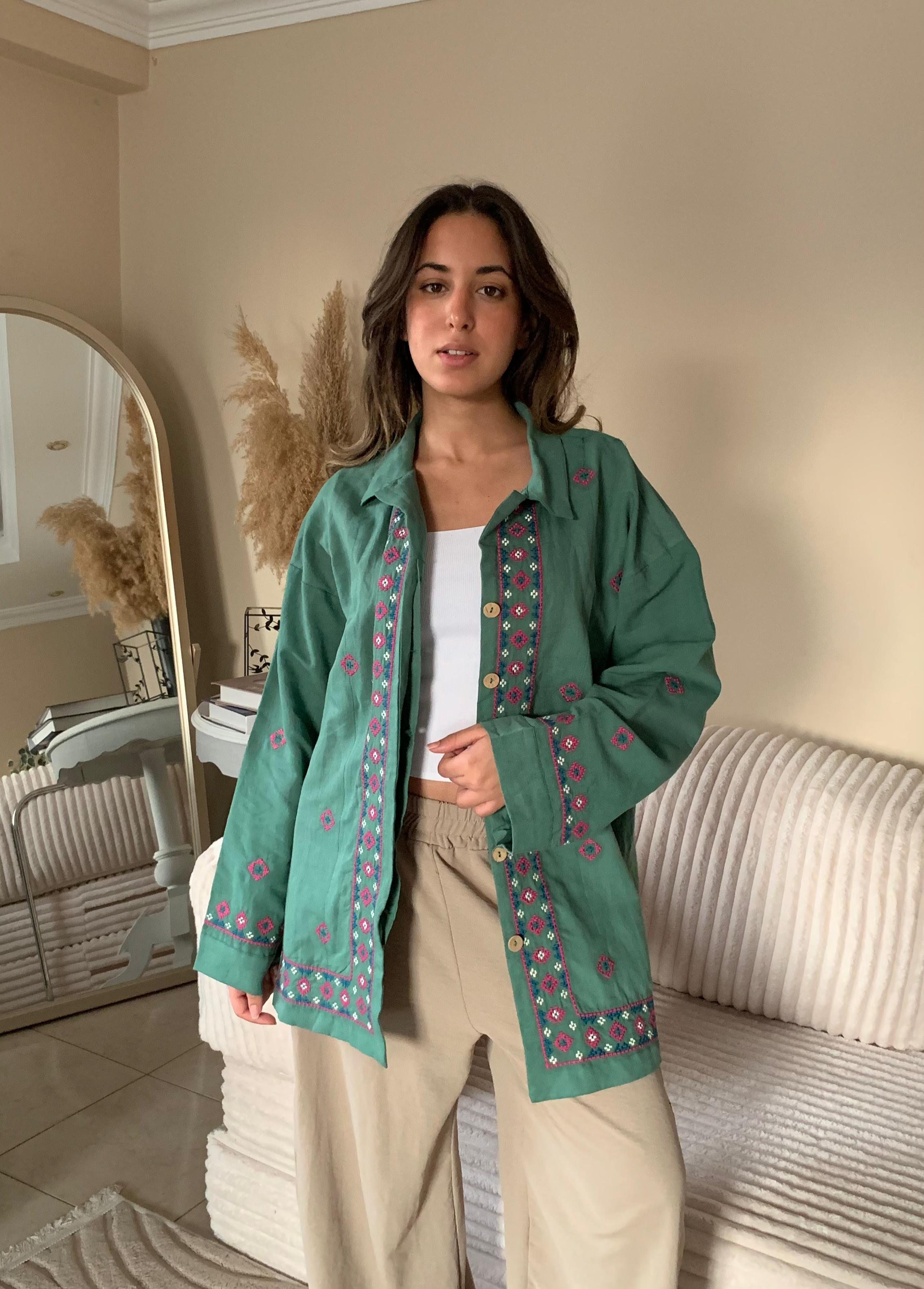 Image of Linen Bloom Long Jacket