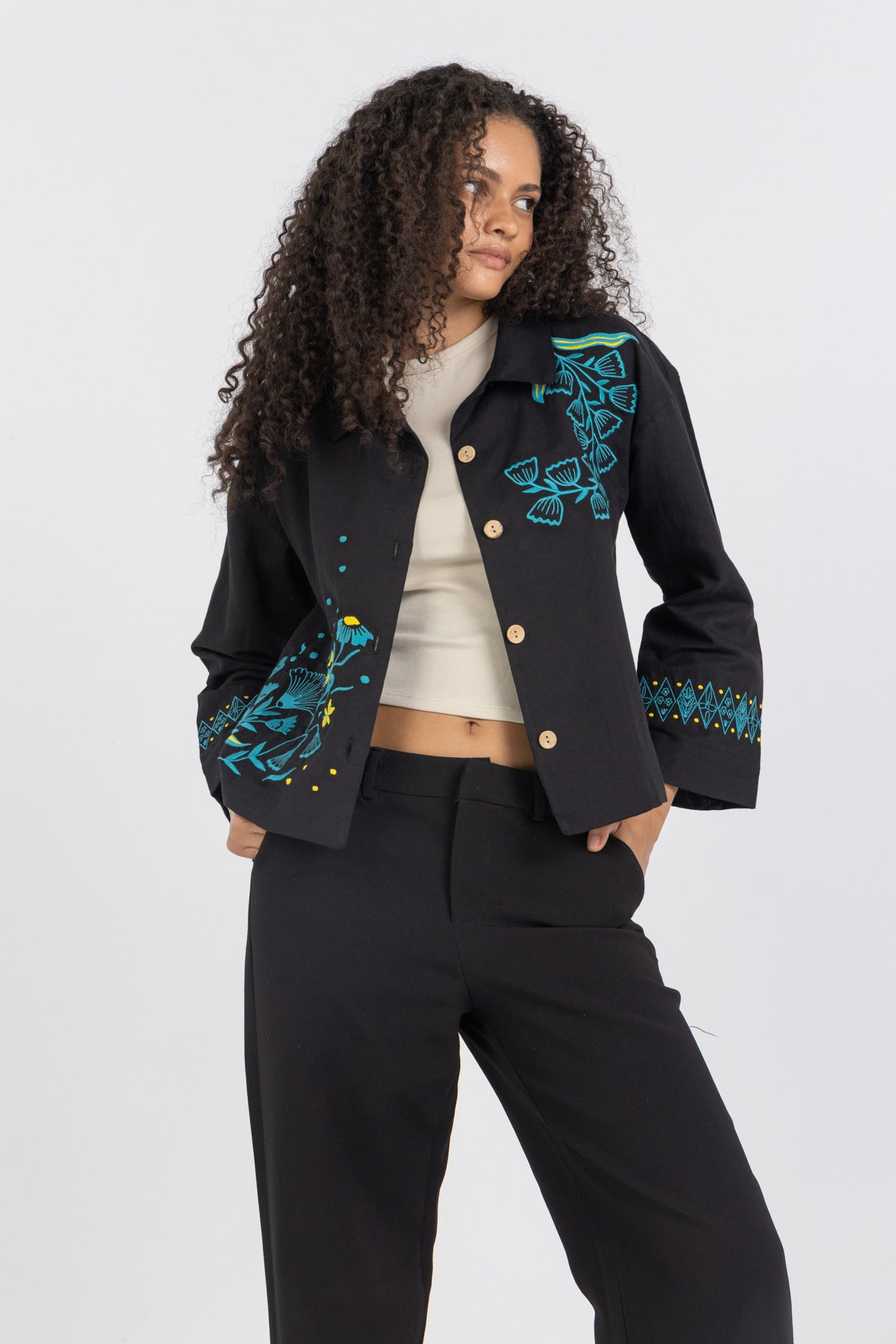 Linen Bloom Short Jacket