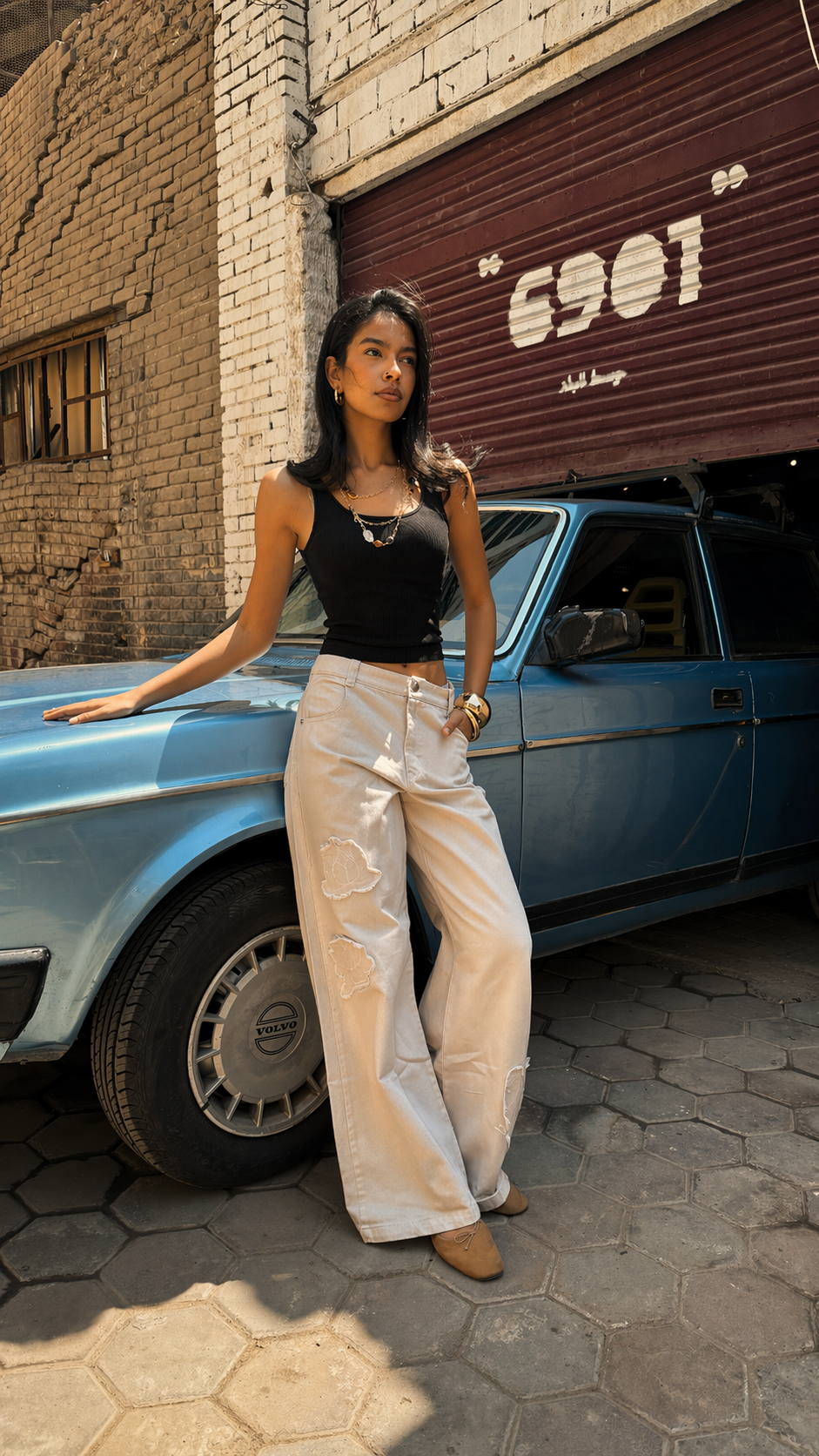 Image of Blooming Strength Beige Pants