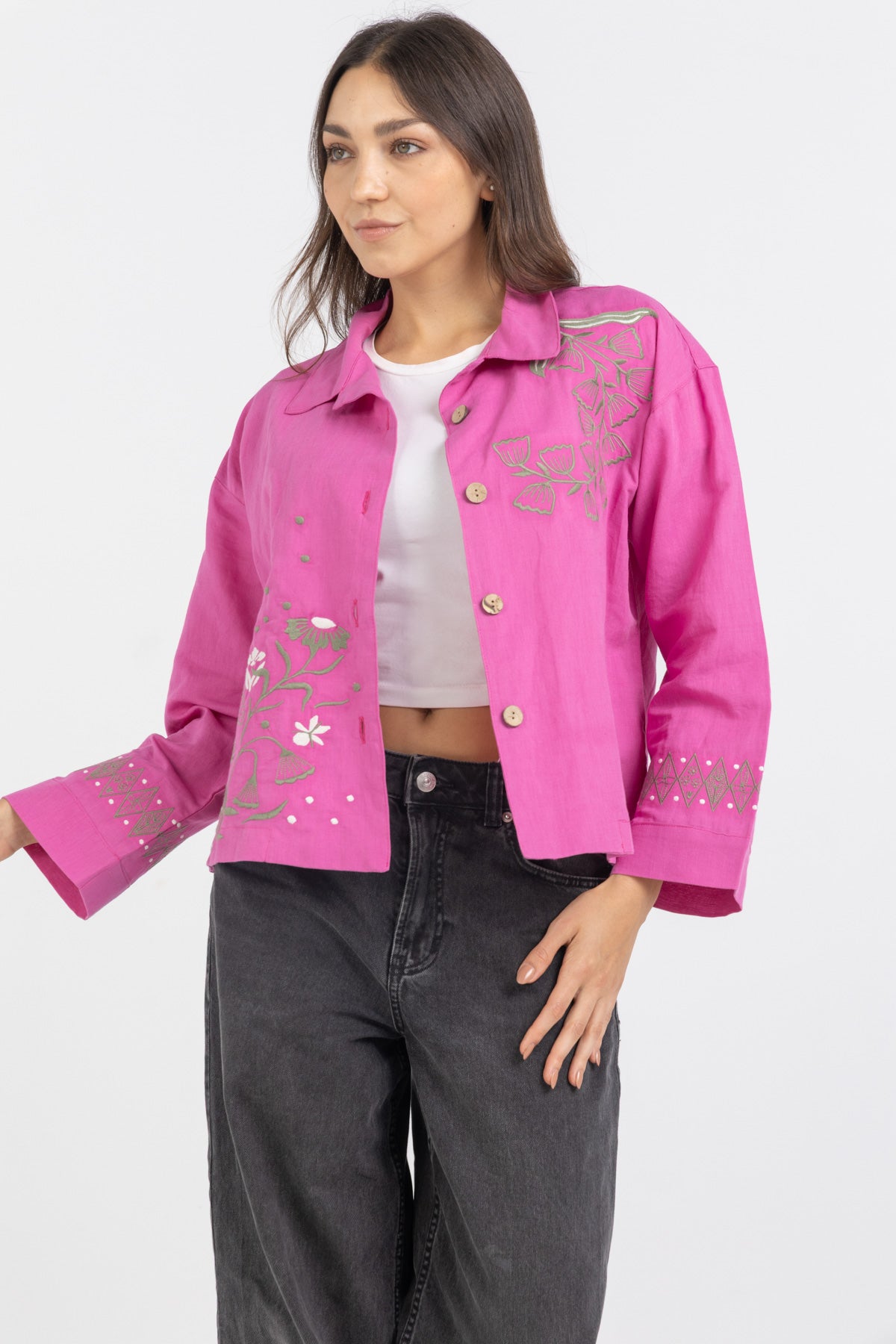 Image of Linen Bloom Short Jacket