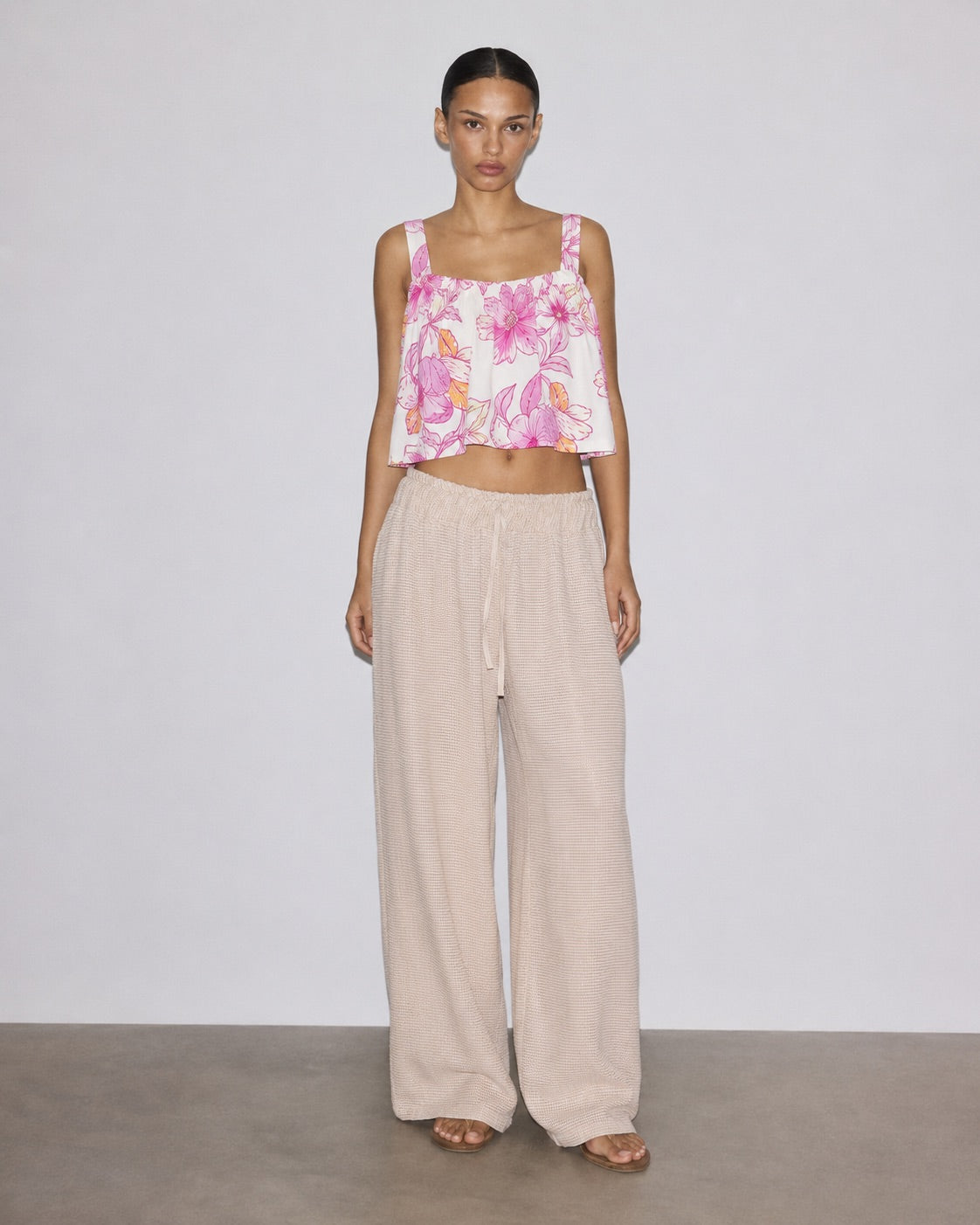 Image of Pink Cotton Summery Crop Top
