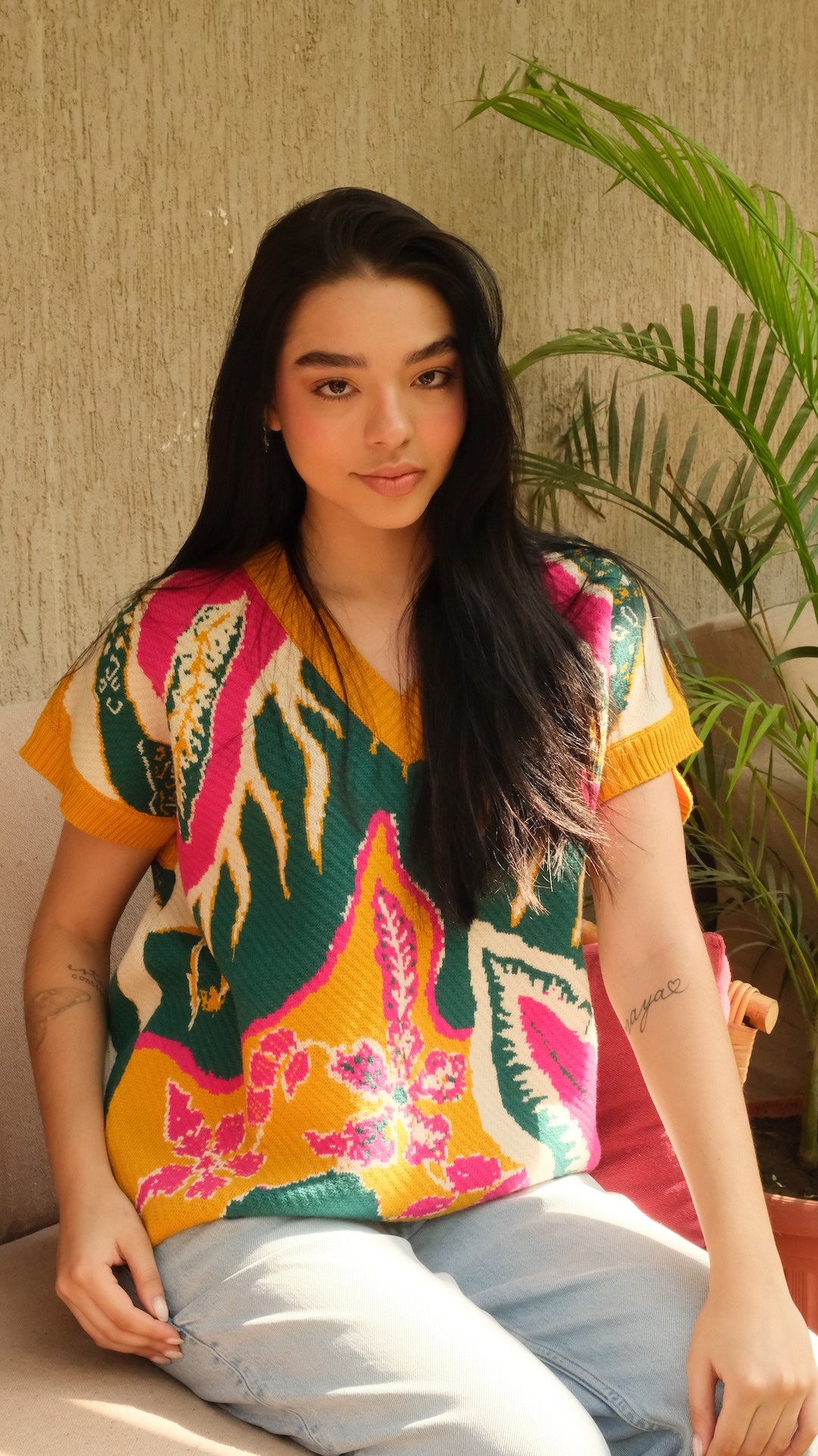 Image of Mustard Olea Vest