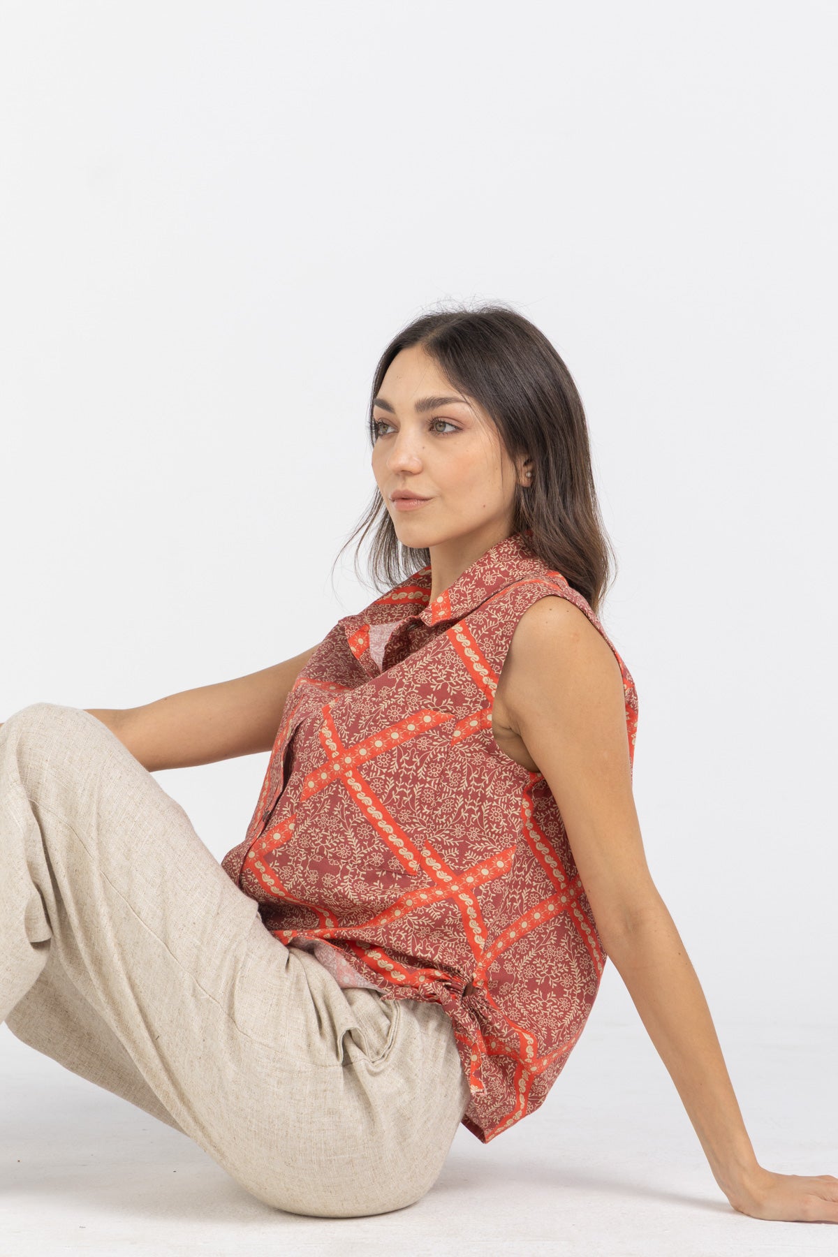 Whispered Fields Linen Vest